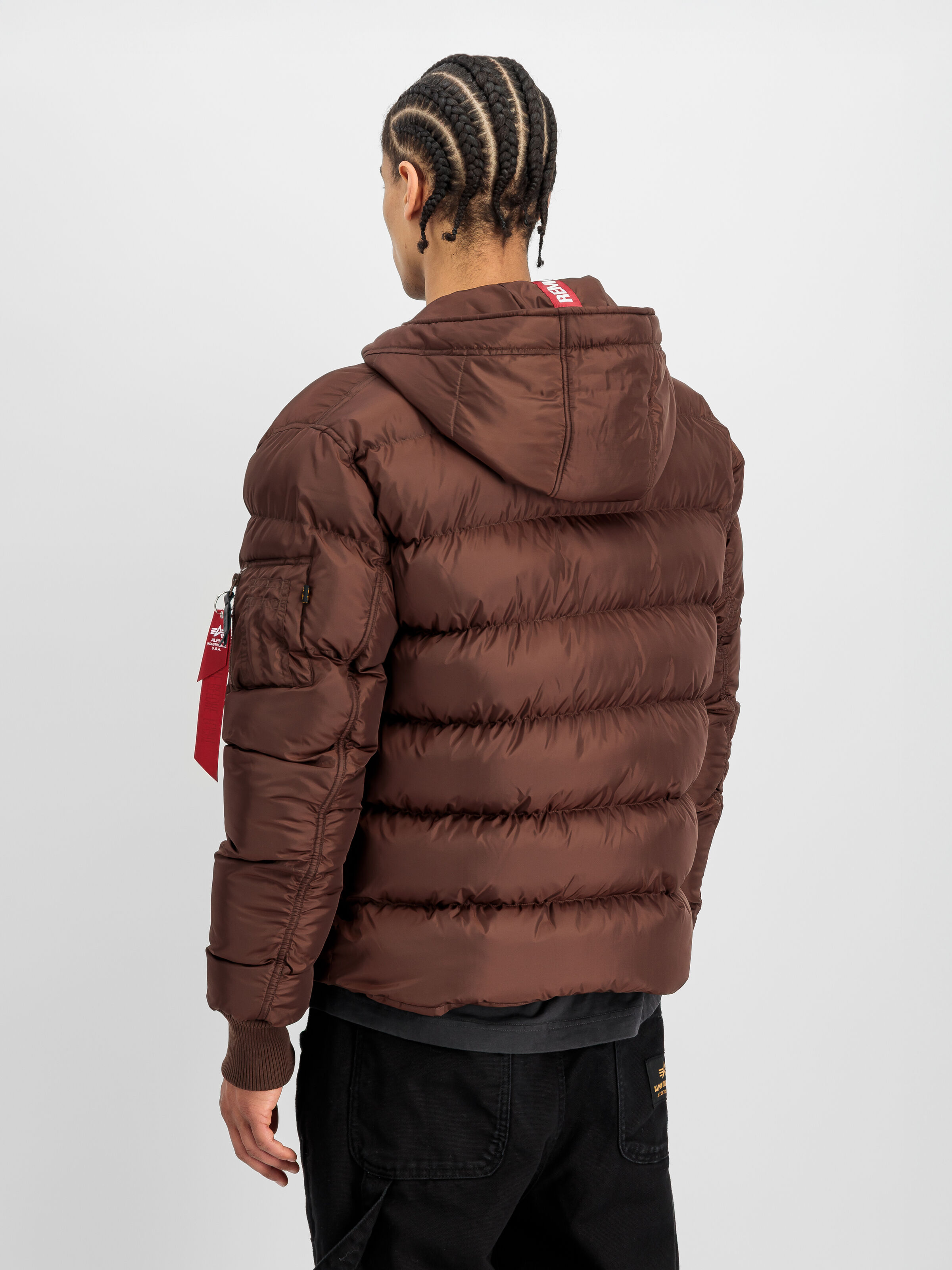 Hooded Puffer Faux Down Winter Jacket powder brown 118113_204_2_model_00003_235155