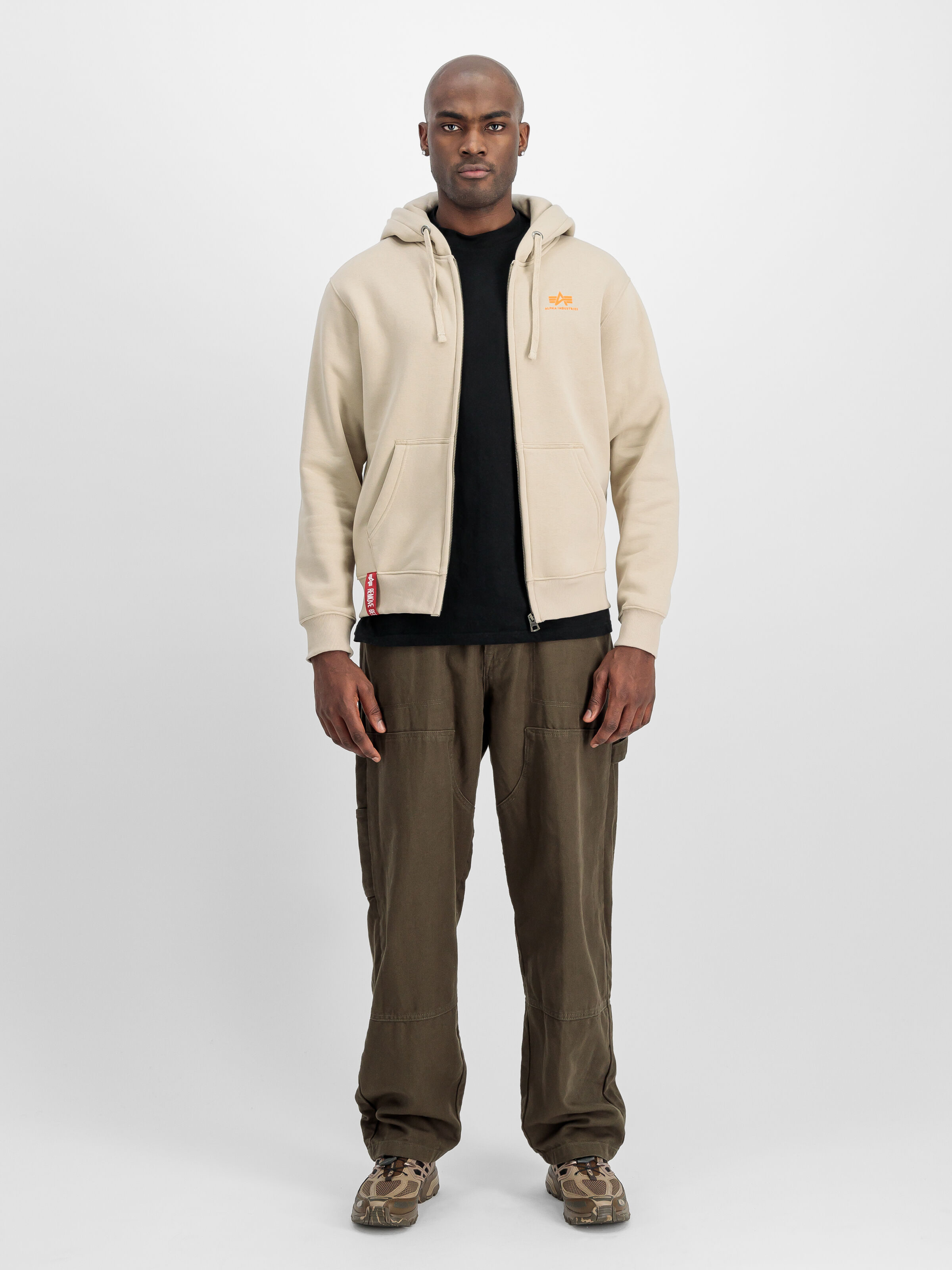 Basic Small Logo Zip Hoodie organic beige 118342_627_2_model_00001_160868