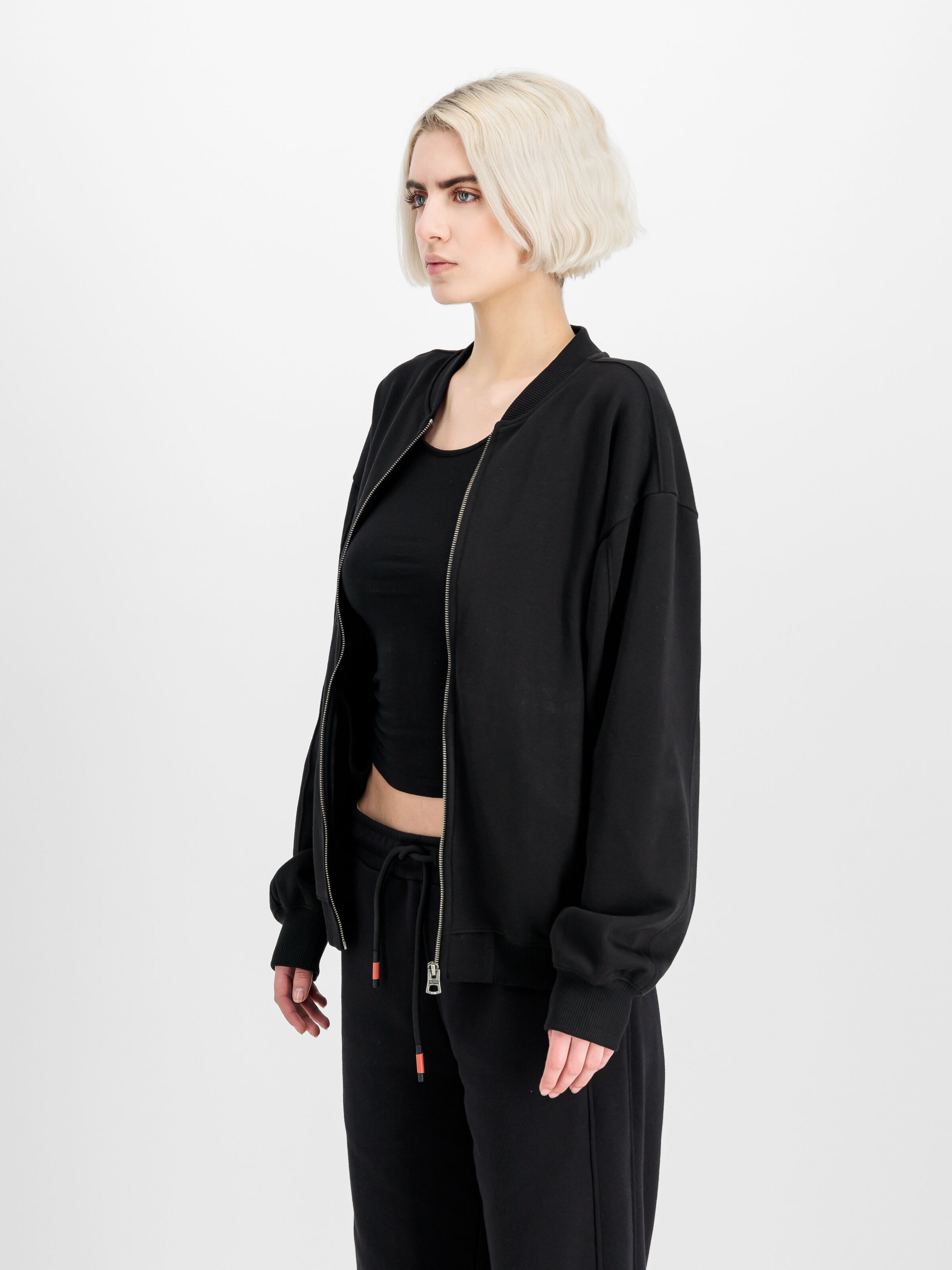 Studio Edition Fleece Bomber Jacket Women black 156030_03_2_model_00003_140419