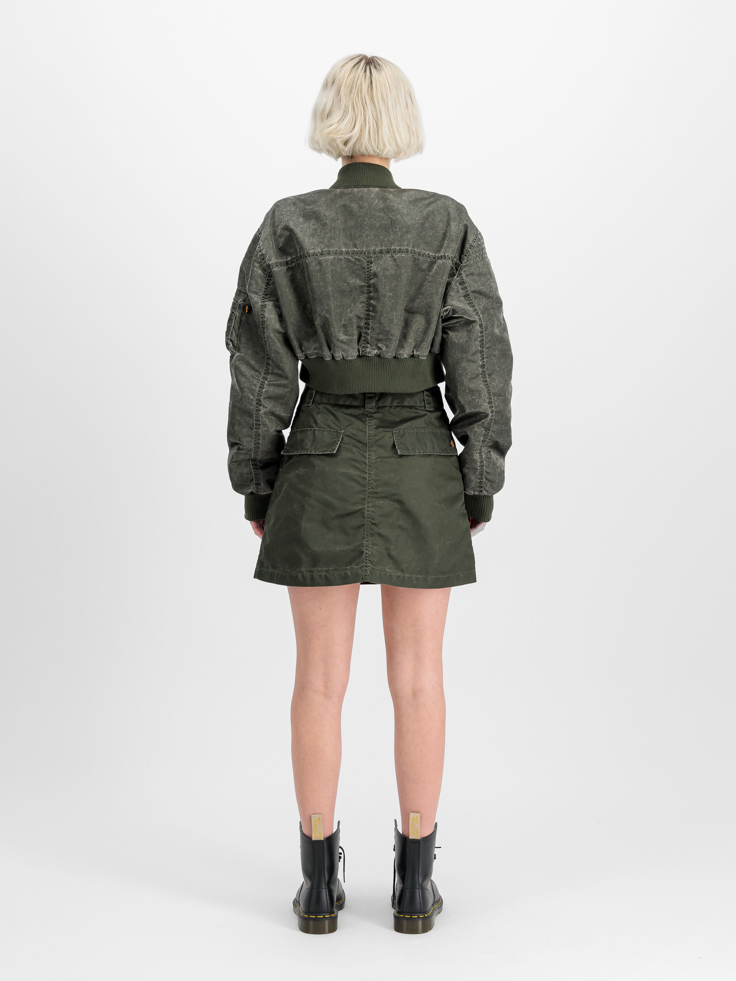 MA-1 Vintage Cropped Light Bomber Jacket Women dark olive 156002_142_2_model_00002_149581