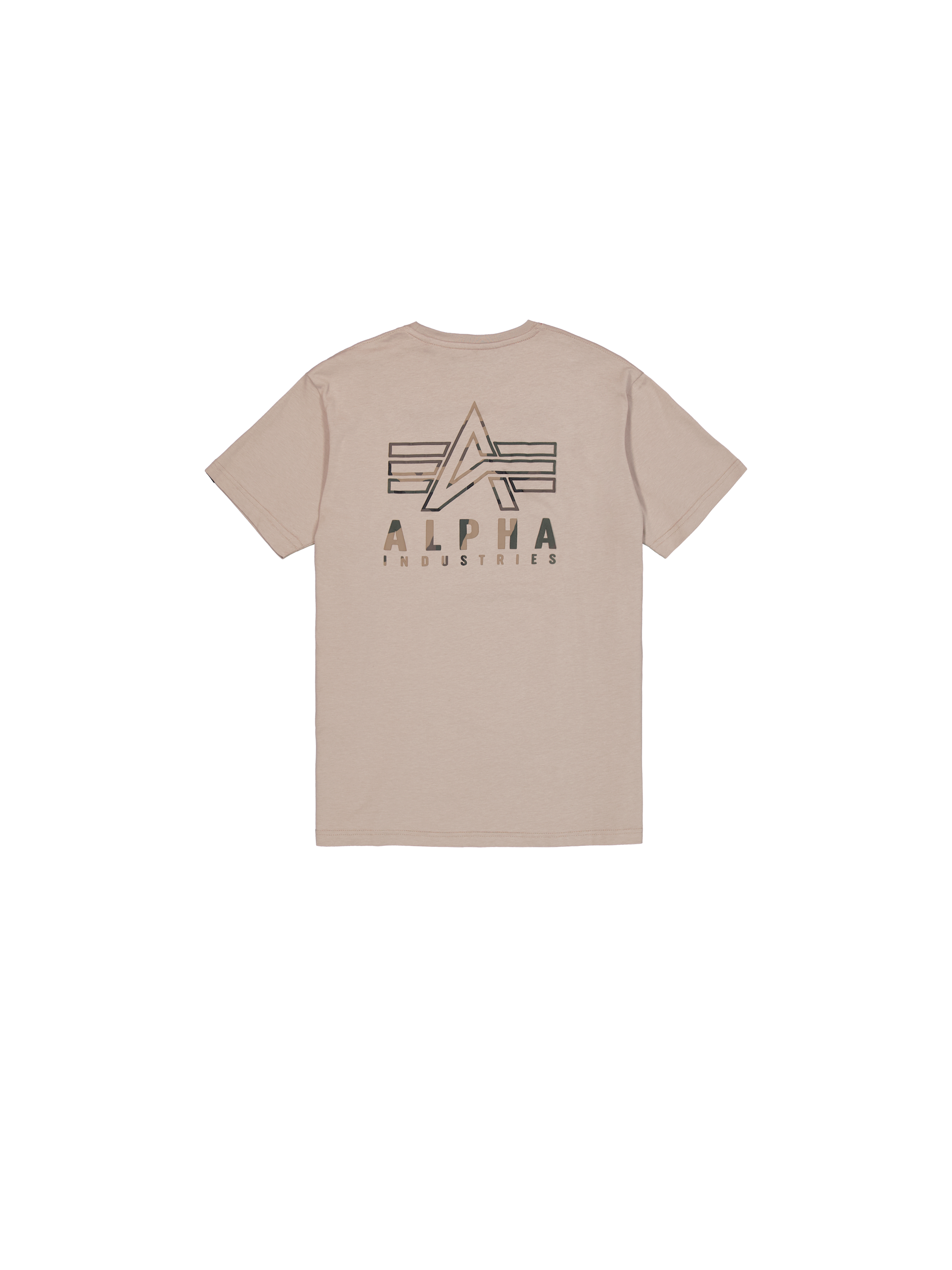 Camo Logo Puff Print Backprint T-Shirt vintage sand 148522_679_1_flatlay_00002_98045
