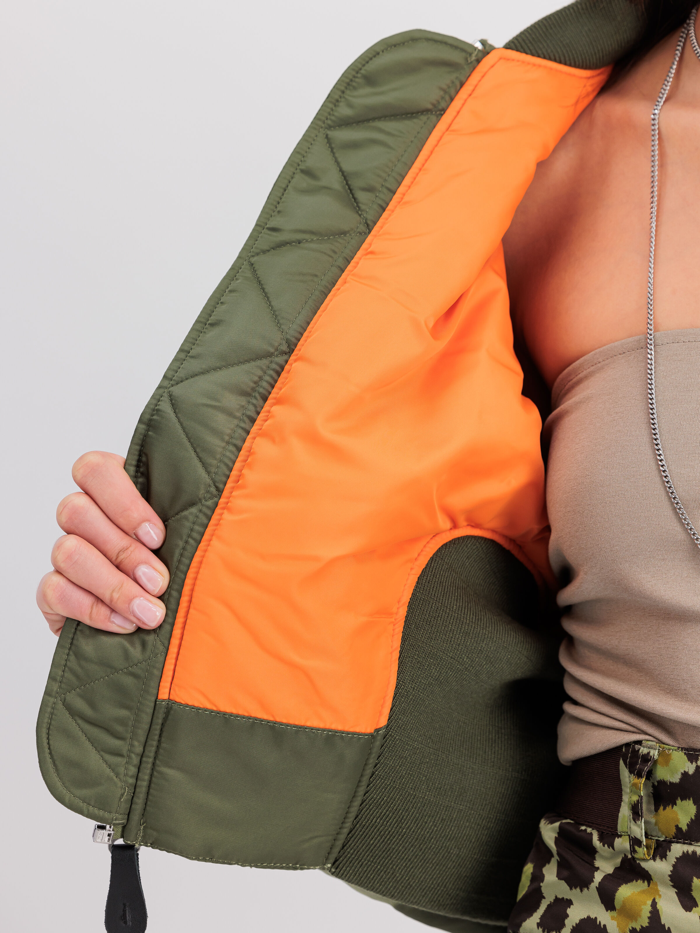 Waisted MA-1 Bomber Jacket Women sage-green 148003_01_3_detail_00001_103525