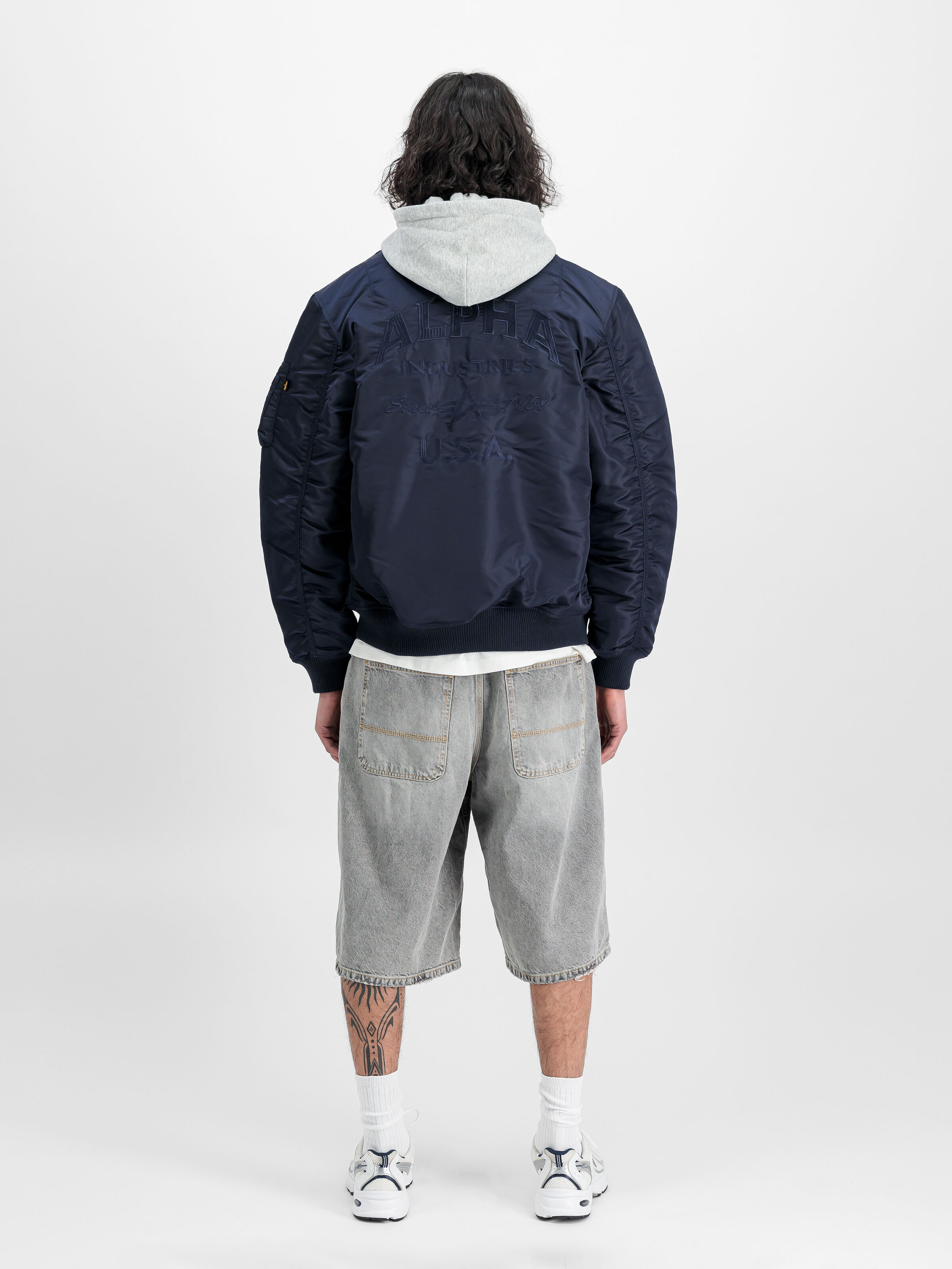 MA-1 Zip Hood Back Embroidery Bomber Jacket ultra navy 138105_697_2_model_00002_129165