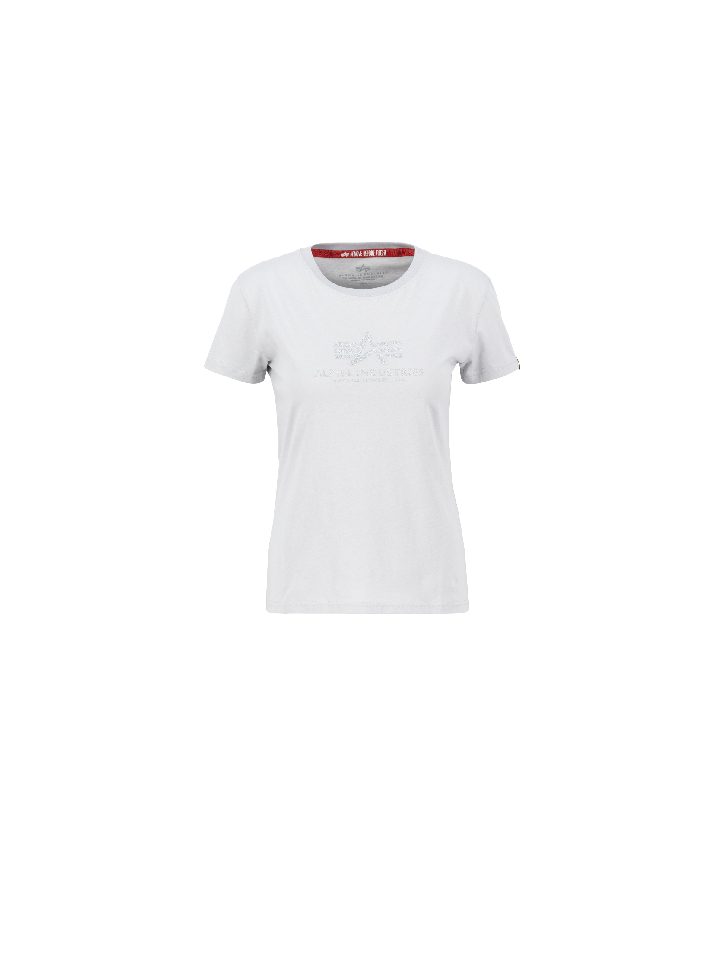 New Basic Big Logo Glitter T-Shirt Women pastel grey 196051G_666_001_194431.png