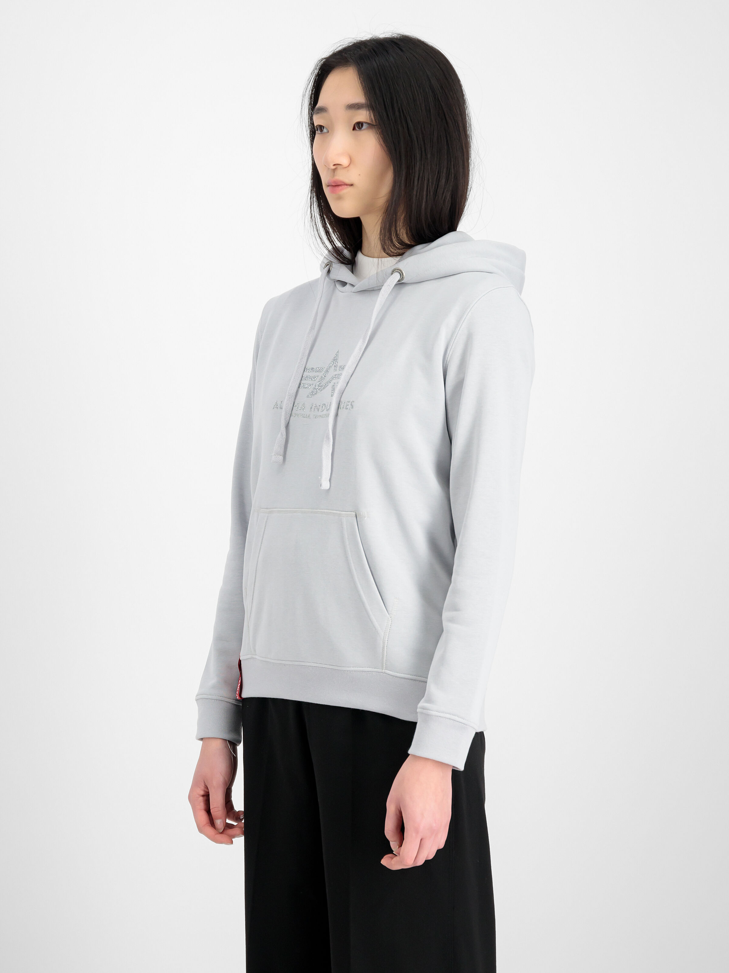 New Basic Glitter Women Hoodie pastel grey 196032G_666_010_208678