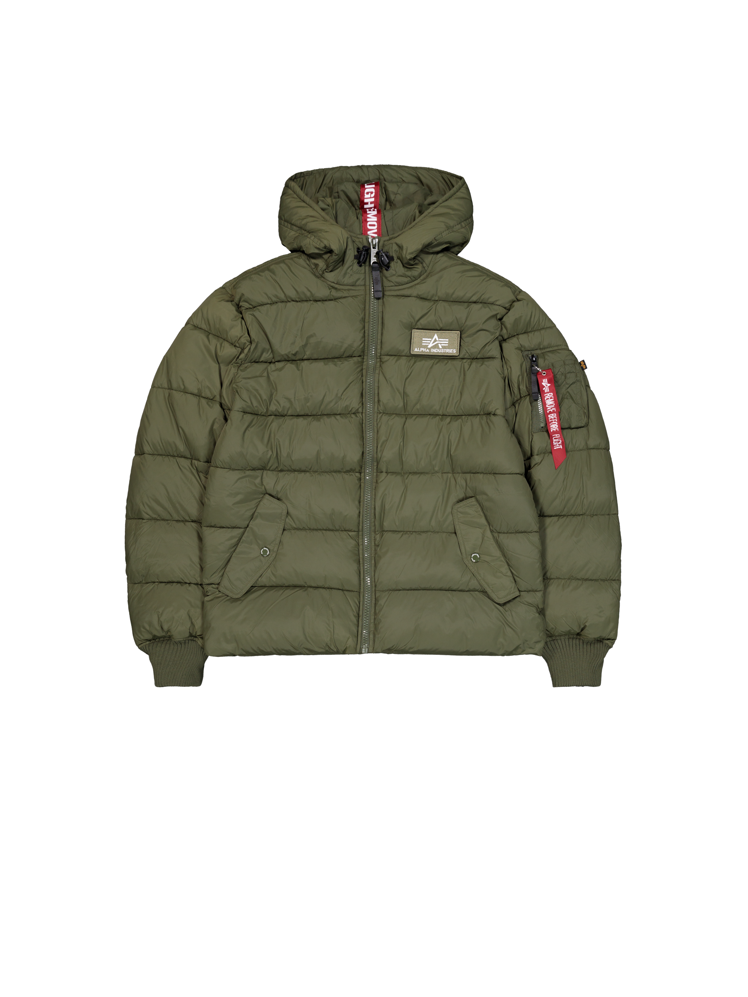 Hooded Puffer Alpha Faux Down Winter Jacket dark green Hooded Puffer Alpha Faux Down Winter Jacket