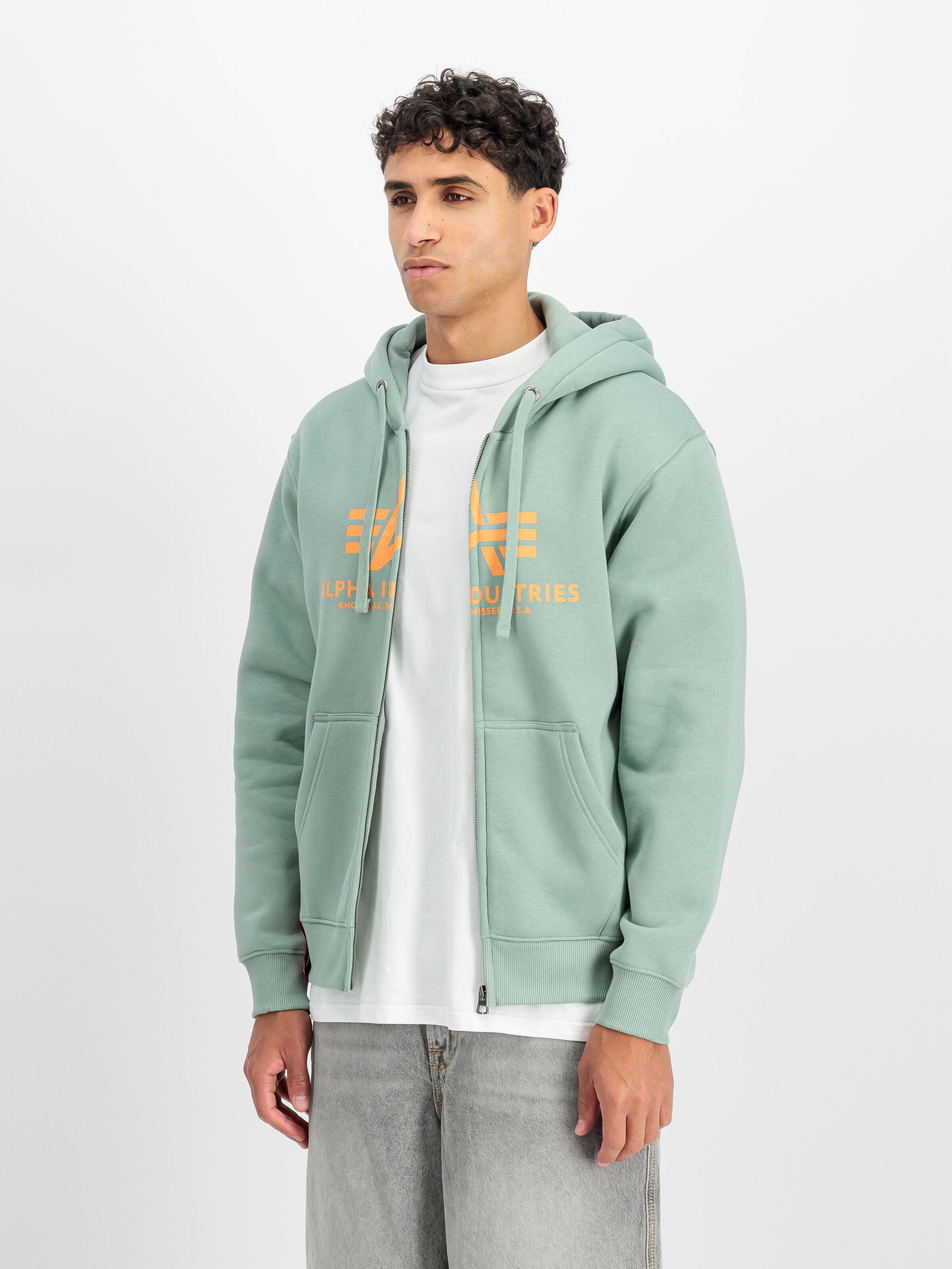 Basic Big Logo Zip Hoodie frost green 178325_30_2_model_00002_197582