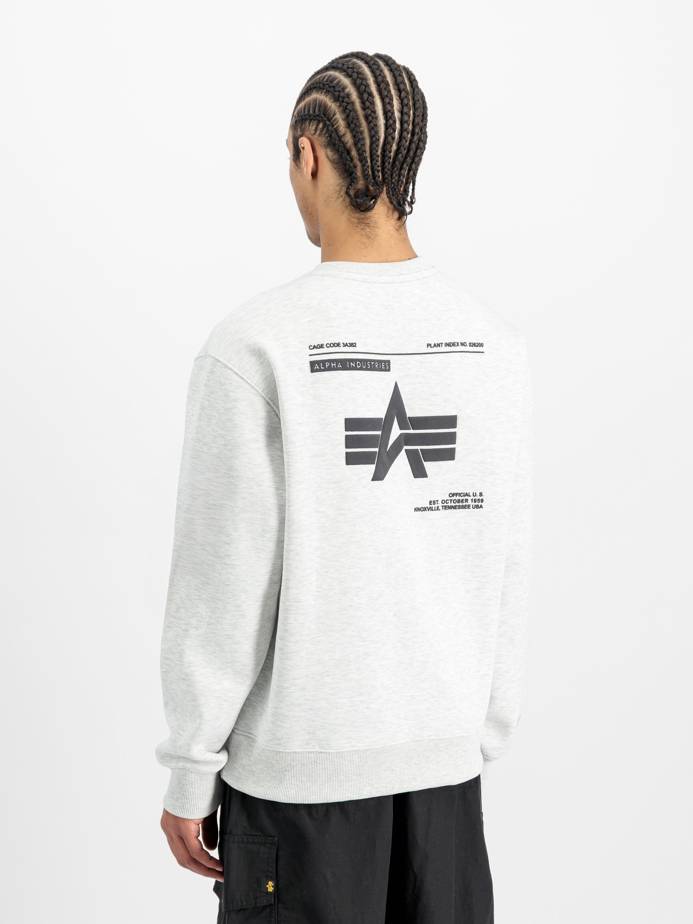 Label Backprint Sweatshirt pastel grey melange 258307_752_2_model_00003_195053