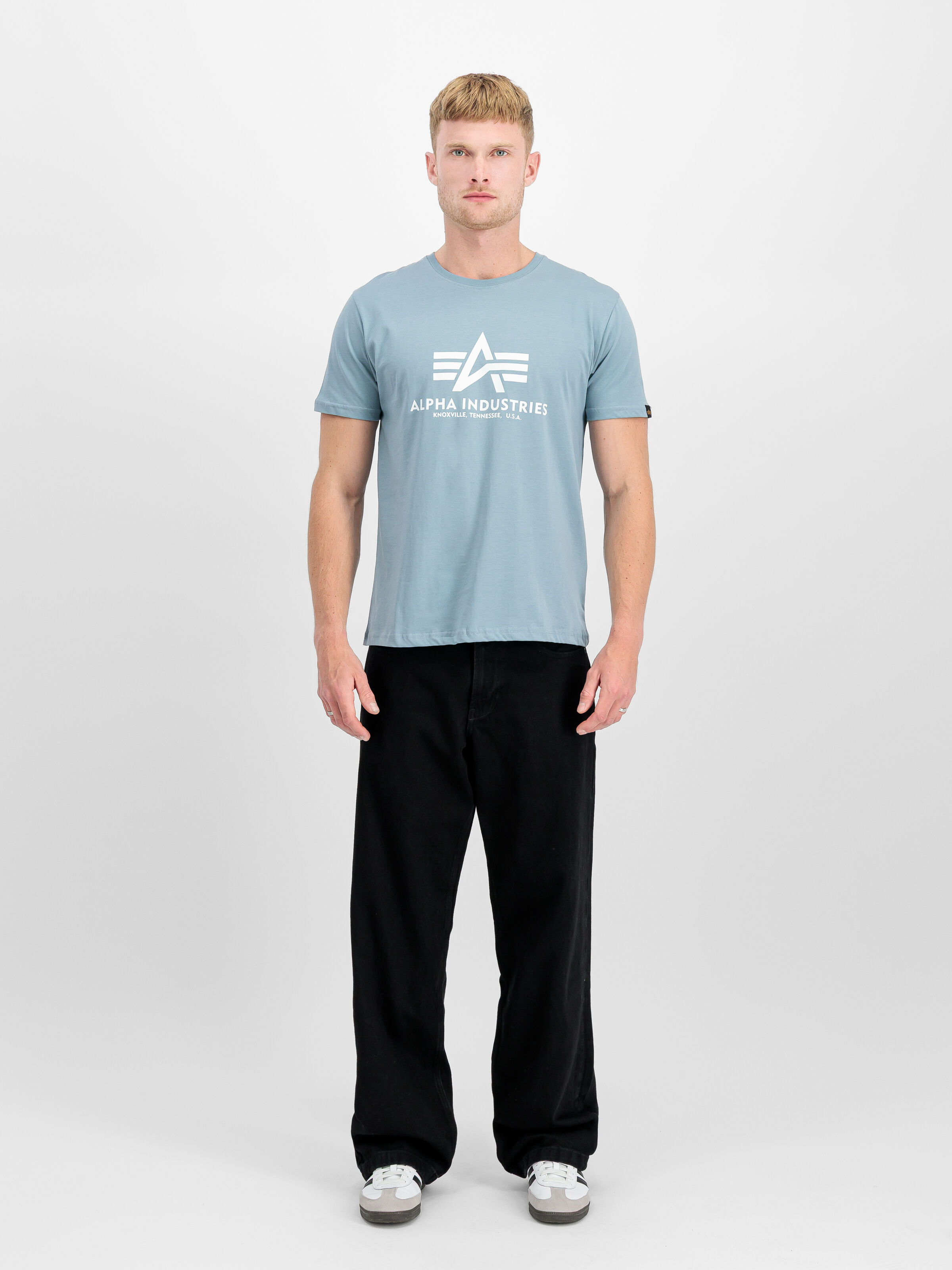 Basic Big Logo T-Shirt greyblue 100501_134_2_model_00001_190334
