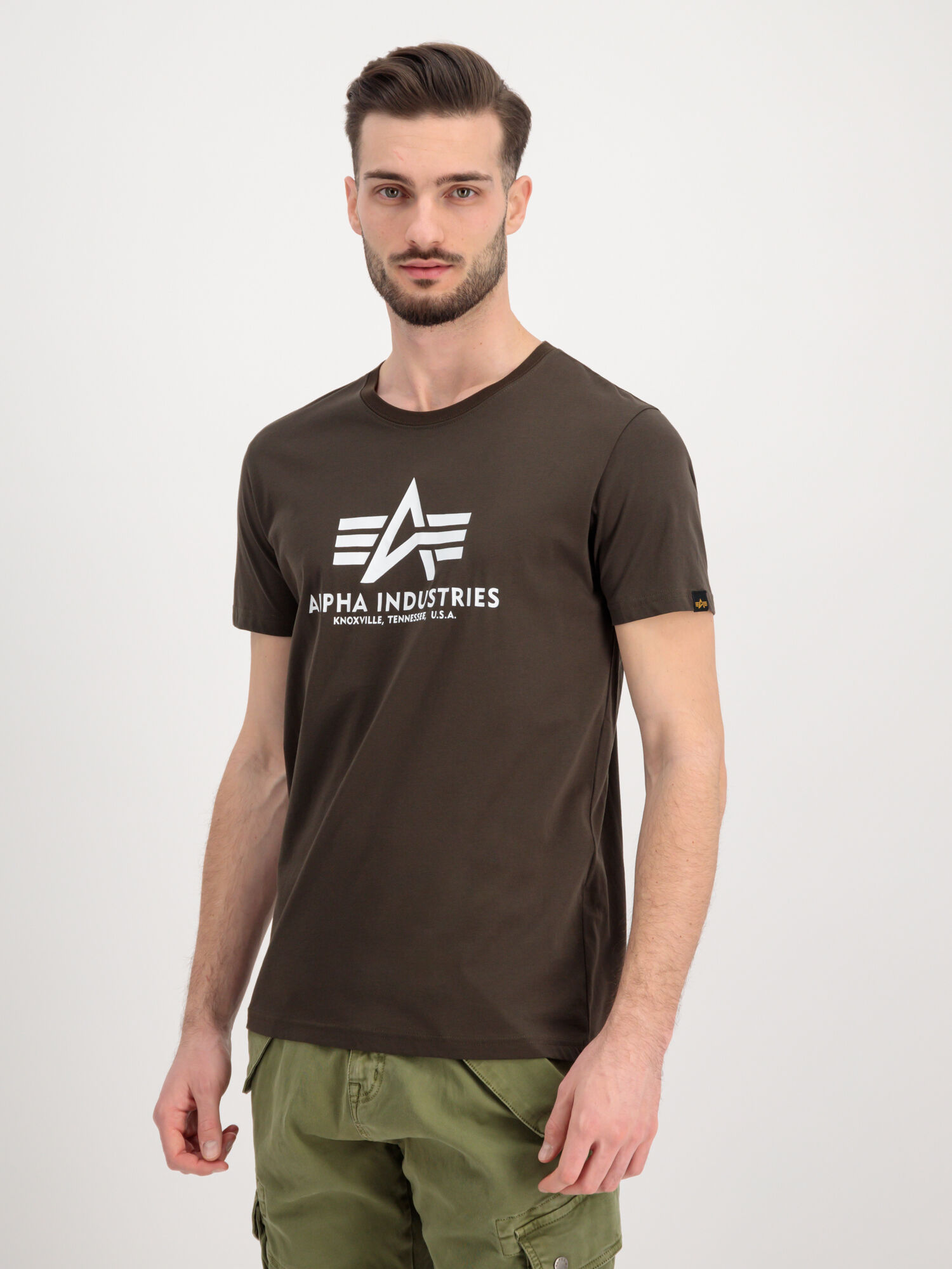 Alpha Industries SMALL LOGO - T-shirt basic - dark olive Alpha Industries SMALL LOGO - T-shirt basic - dark olive