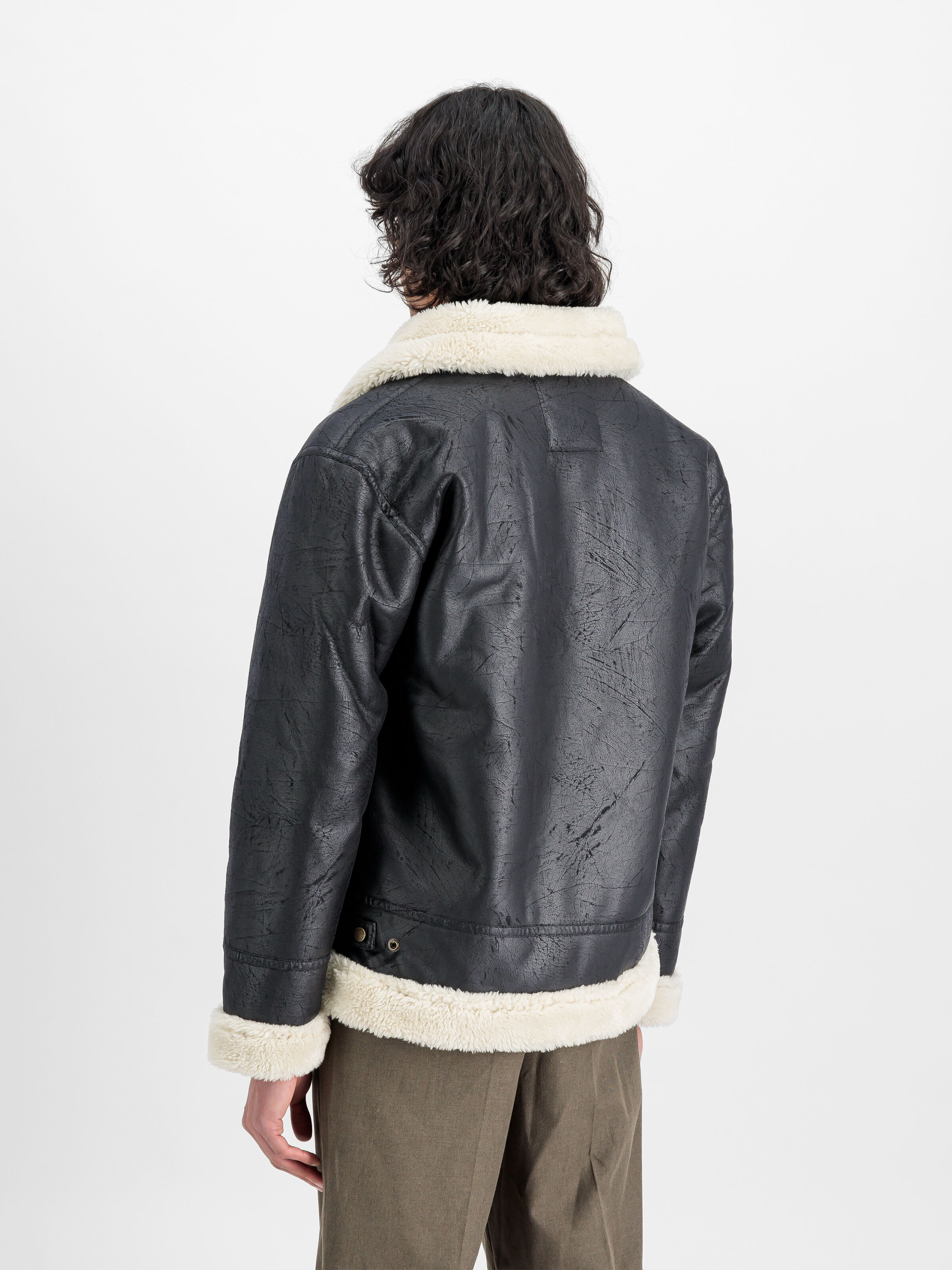 B-3 Faux Leather Bomber Jacket black 143106_03_2_model_00004_128920