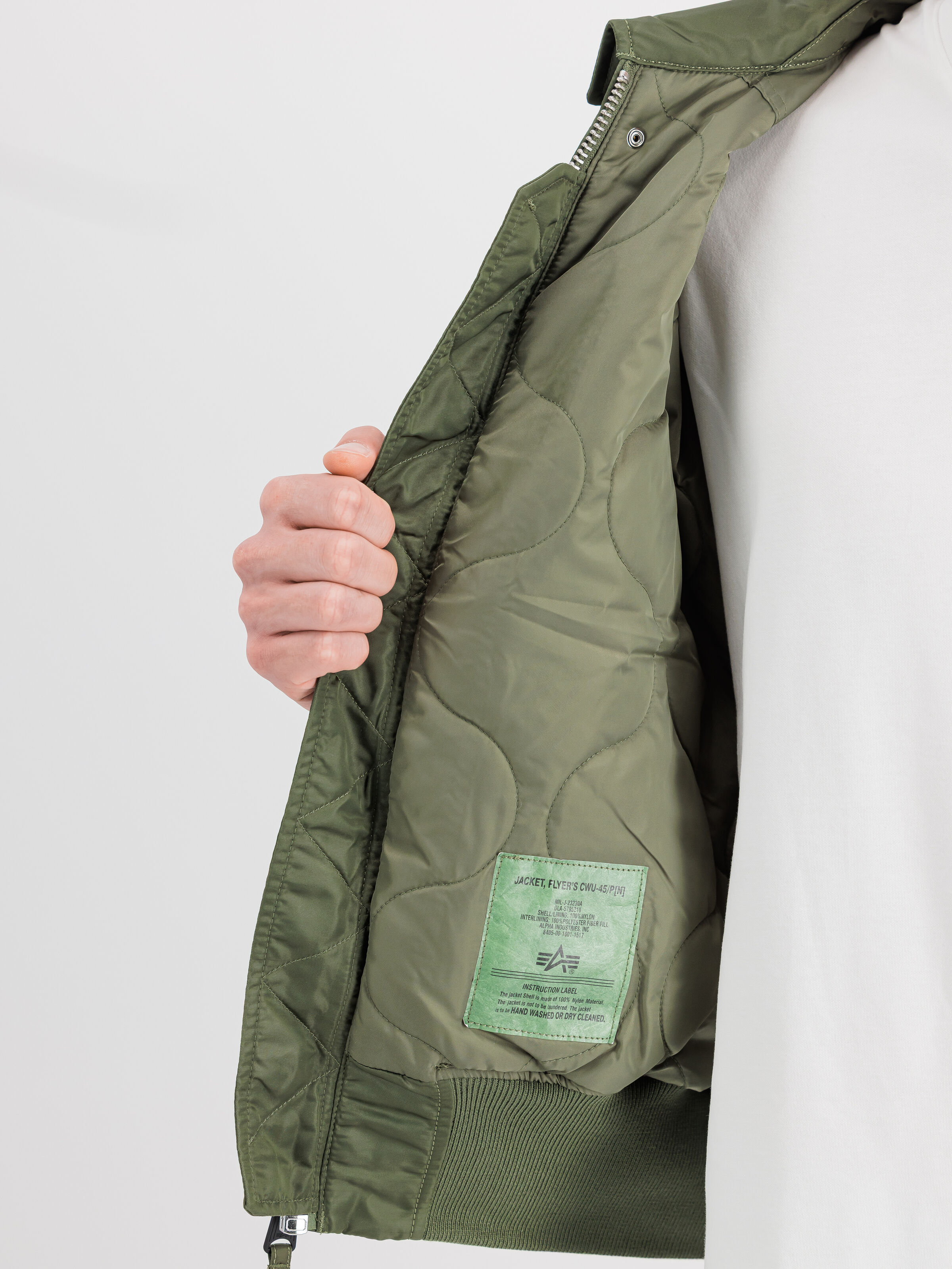 ALPHA x THUG CLUB CWU-45P RIVET Bomber Jacket sage-green 258150_01_3_detail_00001_209943
