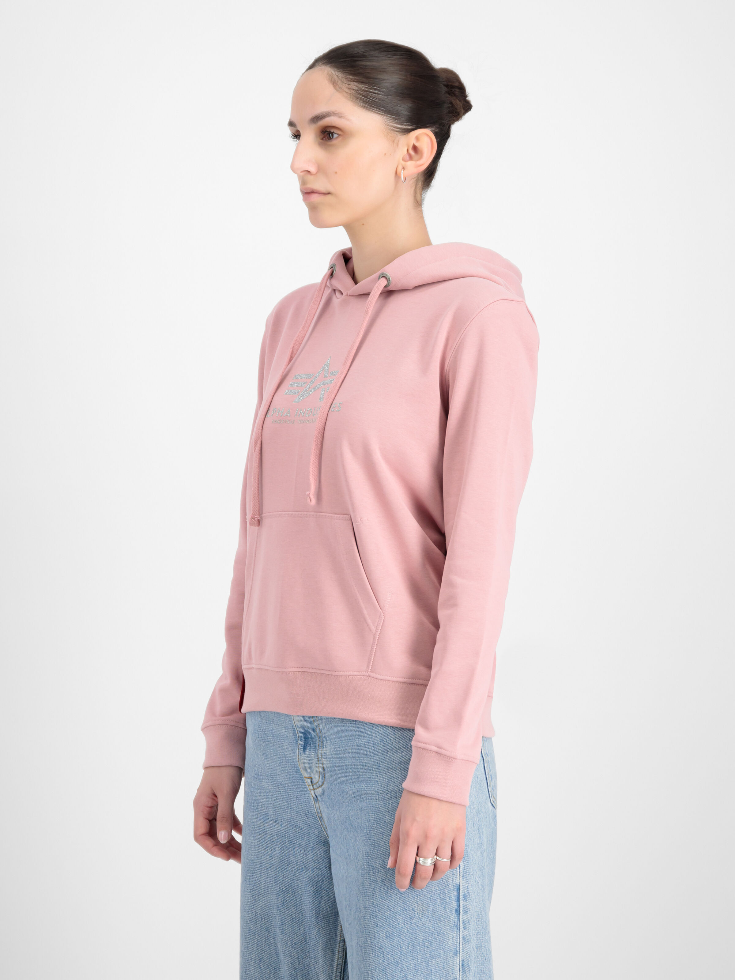 New Basic Glitter Women Hoodie silver pink 196032G_397_010_208671