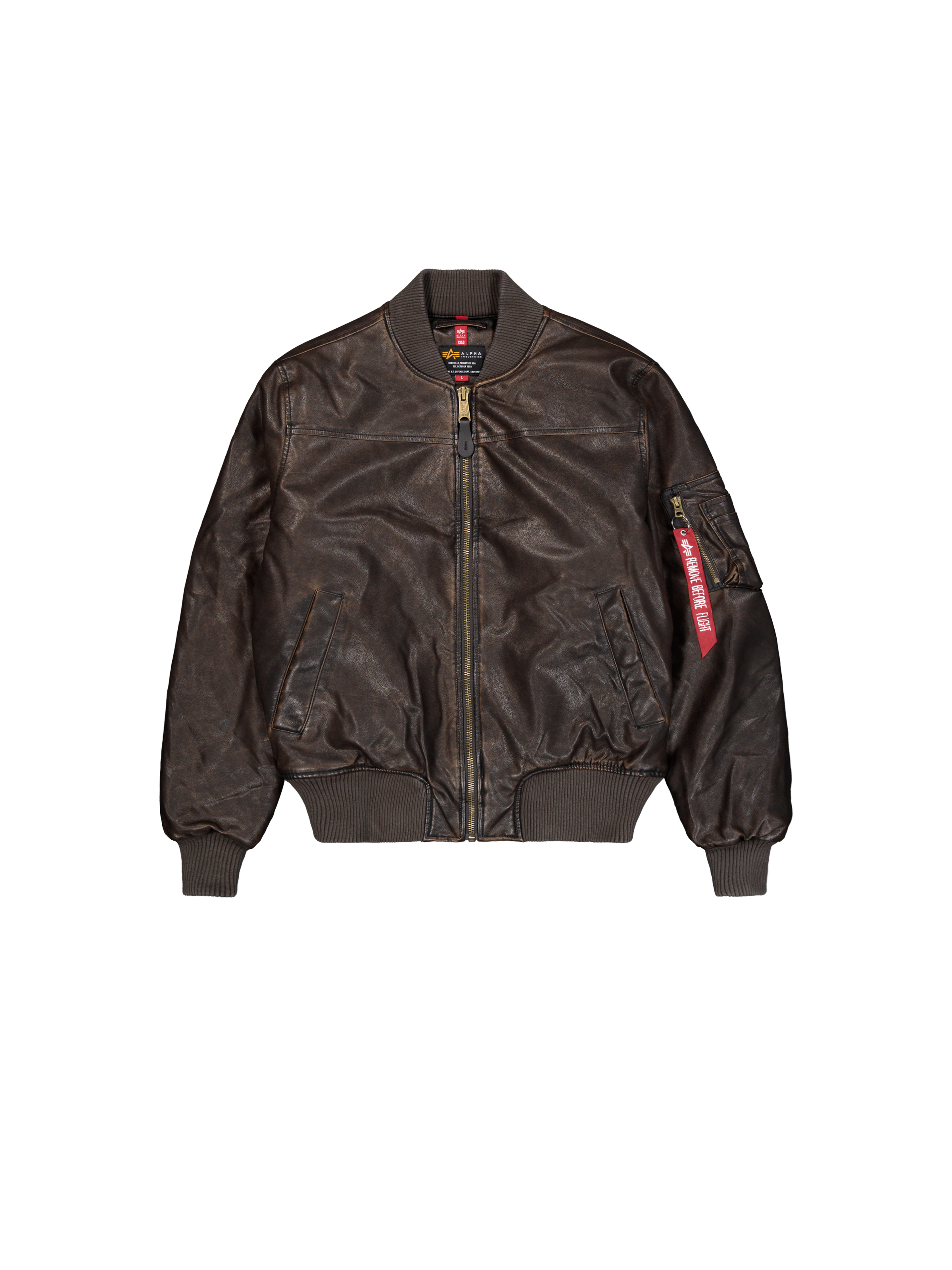 短丈 bomber ma-1 jacket archive alpha MA-1 Faux Leather Vintage Bomber Jacket | Alpha Industries