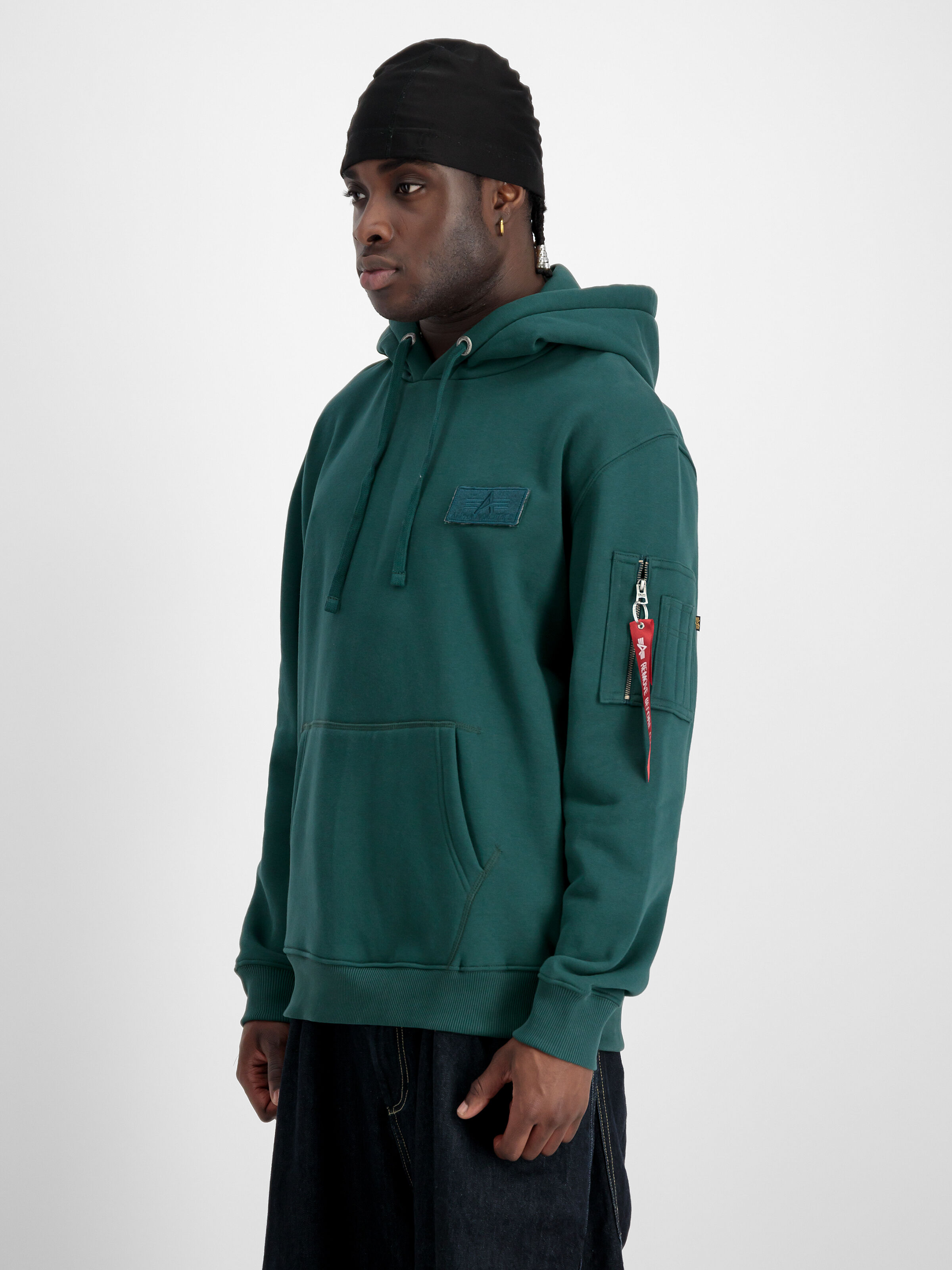 Red Stripe Hoodie Force Green 178314_720_2_model_00003_129318