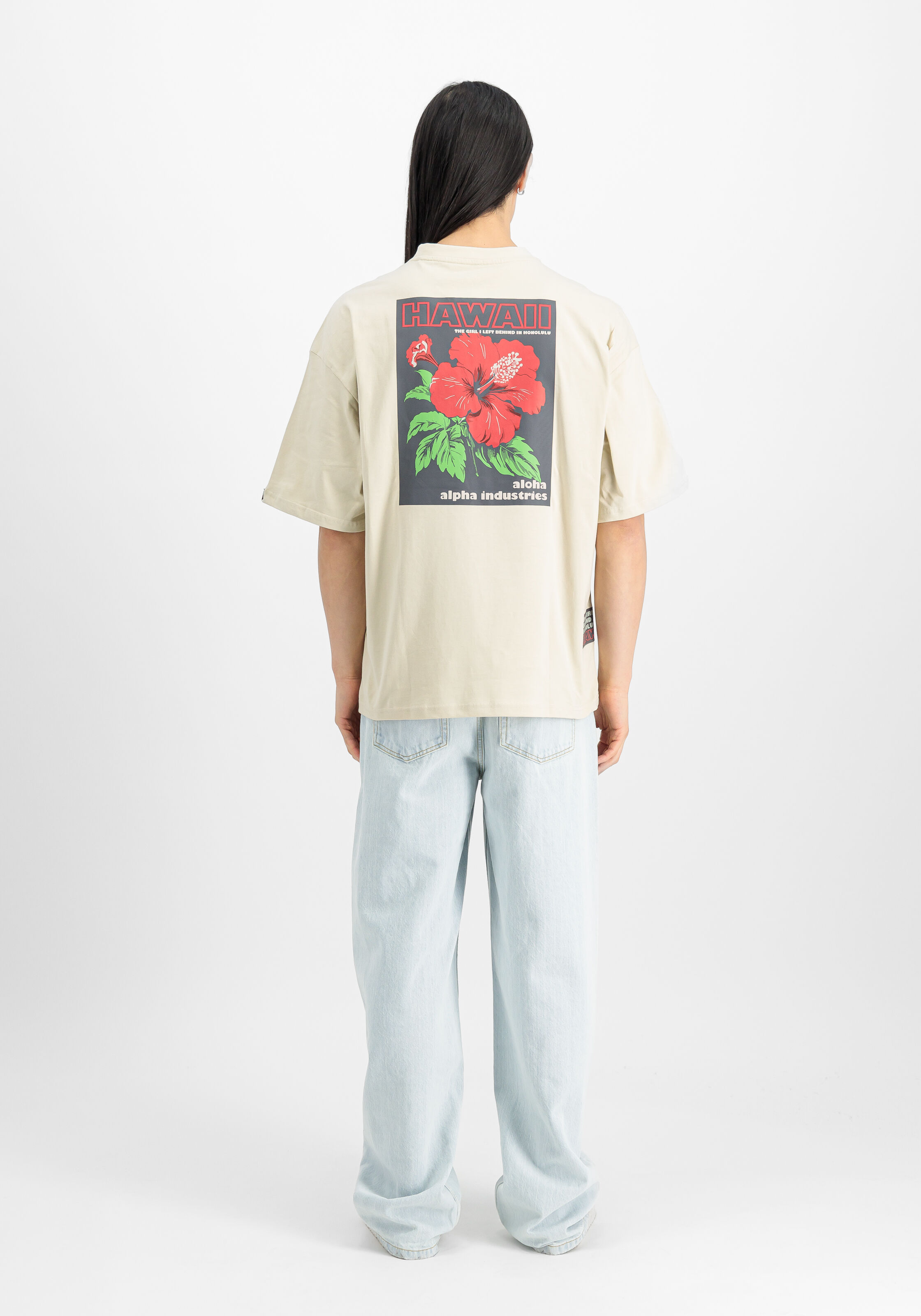 Aloha Flower Backprint T-Shirt vintage white 156523_300_2_model_00002_147344
