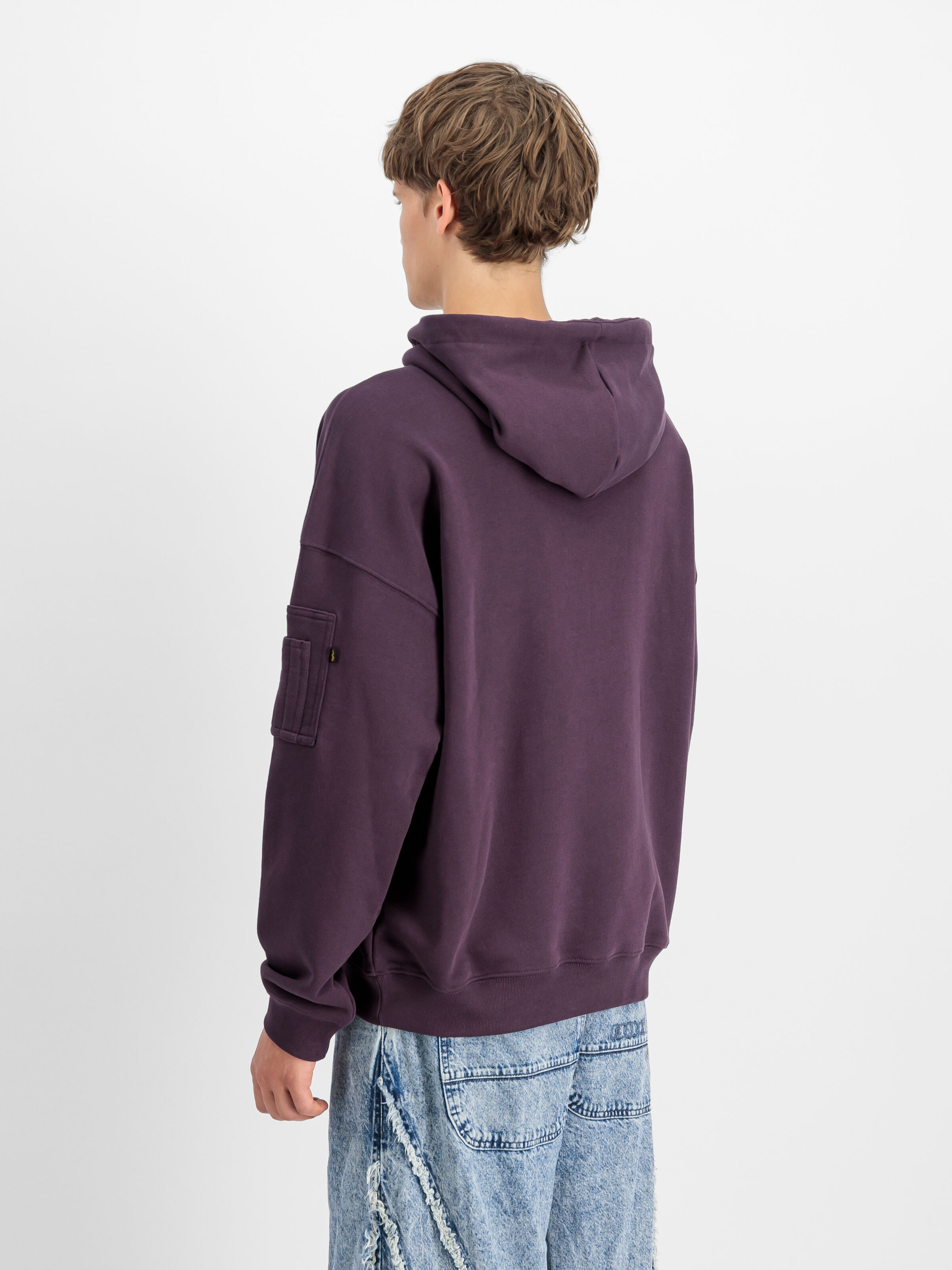 Alpha Essentials Rubber Logo Hoodie Plum 146335_719_2_model_00004_106430