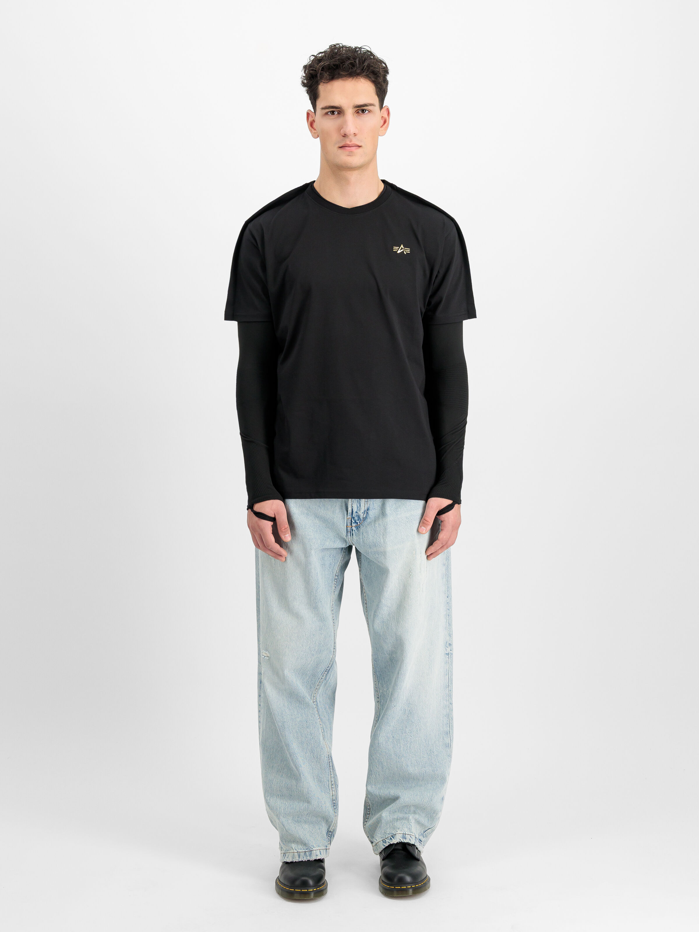 ALPHA x PROTOTYPES Small Logo T-Shirt black 258532_03_2_model_00001_224015