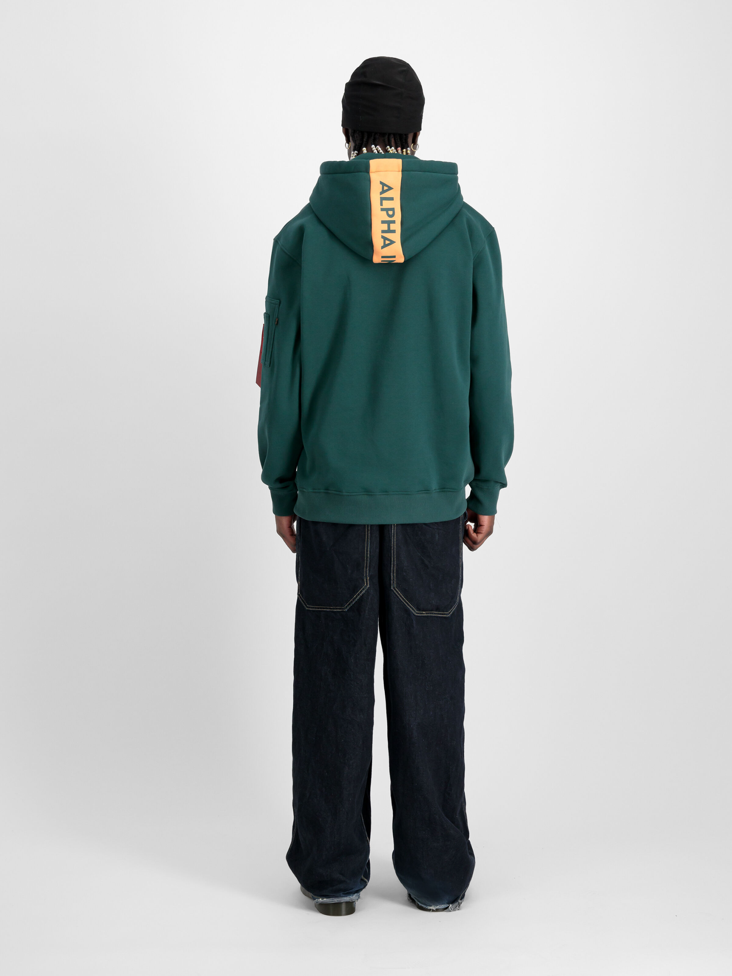 Red Stripe Hoodie Force Green 178314_720_2_model_00002_129317