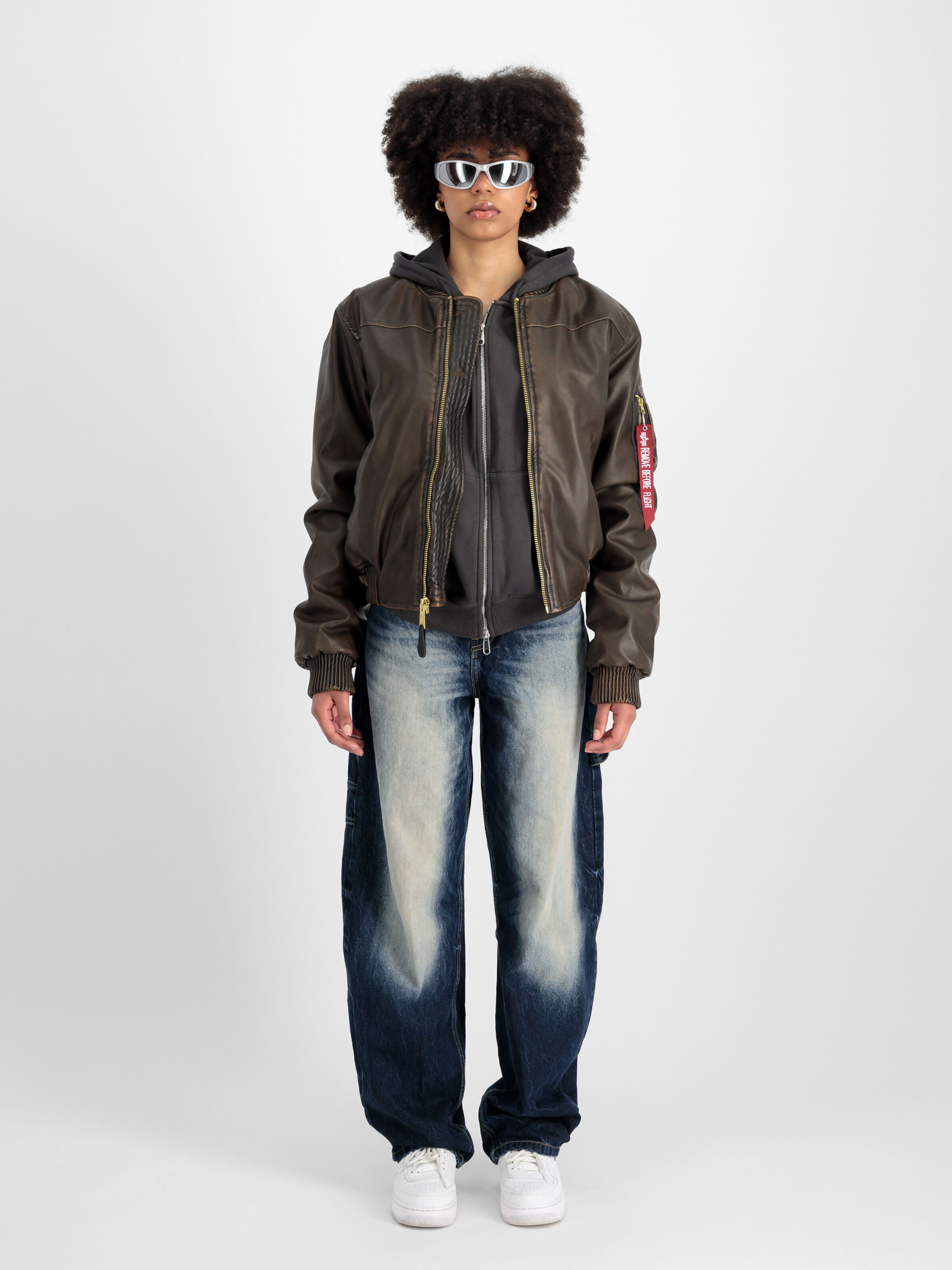 MA-1 Faux Leather Vintage Bomber Jacket Women vintage brown 148005_250_2_model_00001_99446