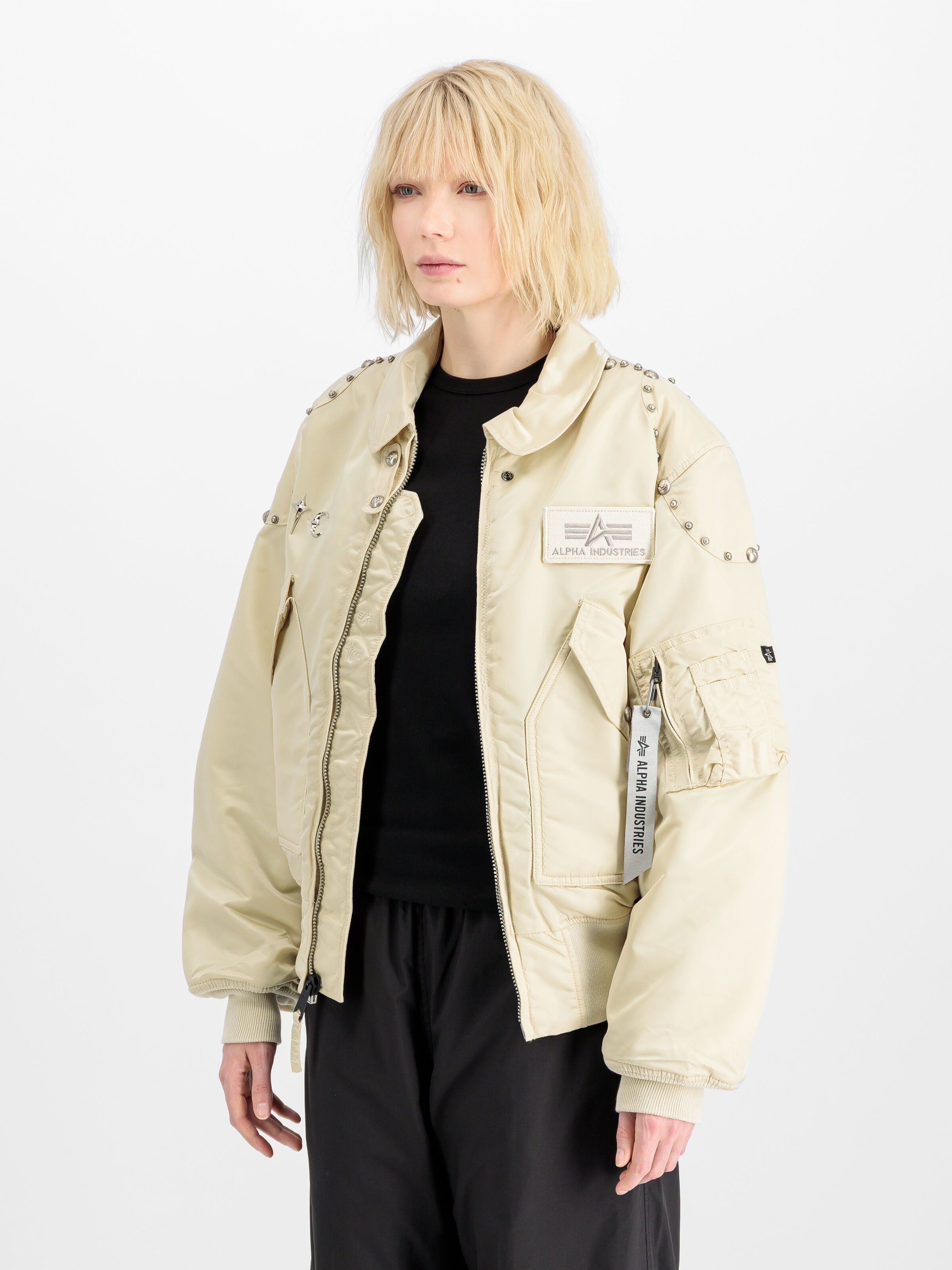 ALPHA x THUG CLUB CWU-45P RIVET Bomber Jacket vintage white 258150_300_2_model_00003_209955