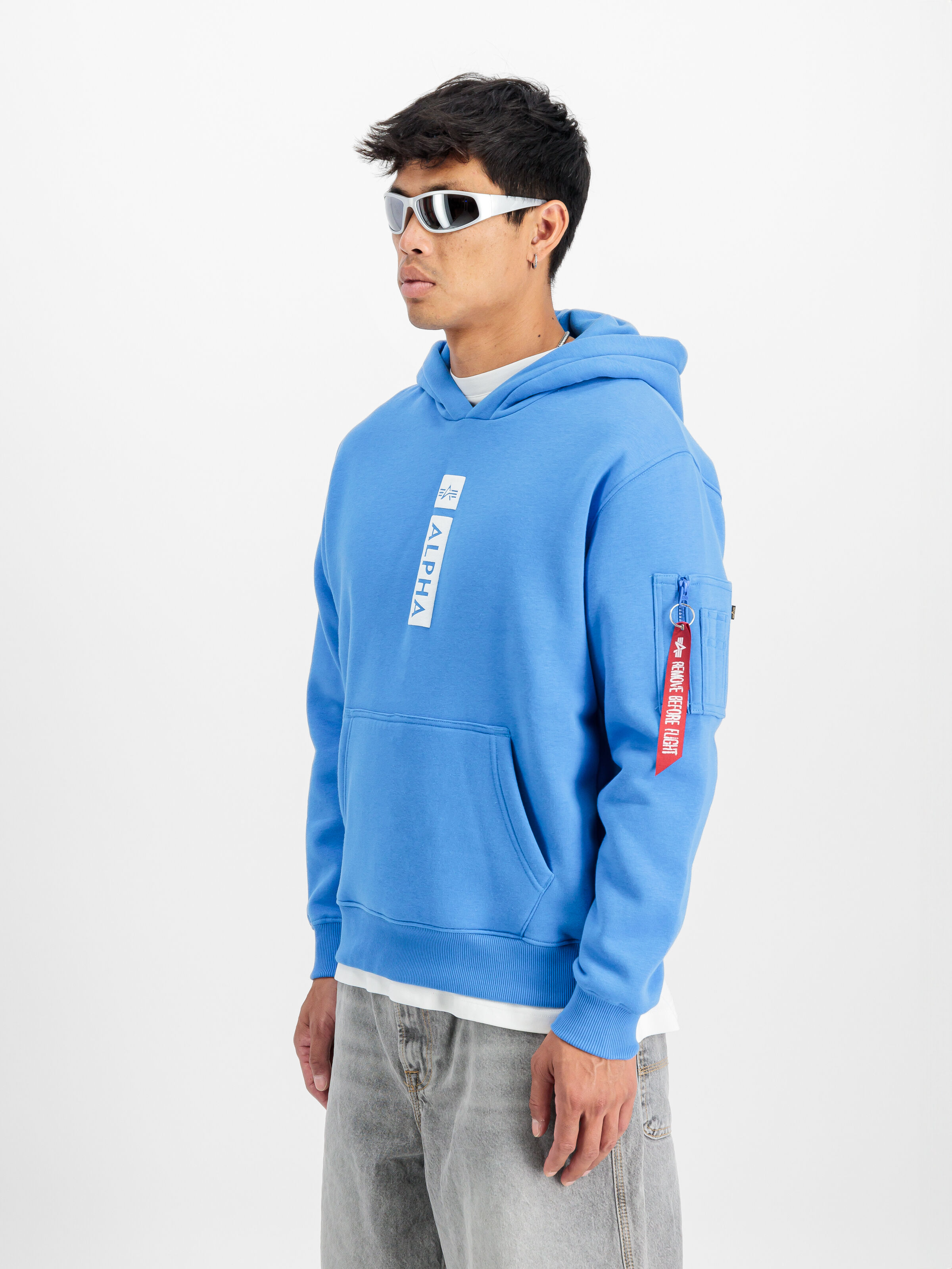 Alpha Puff Print Hoodie mediteranian blue 146338_737_2_model_00003_118411