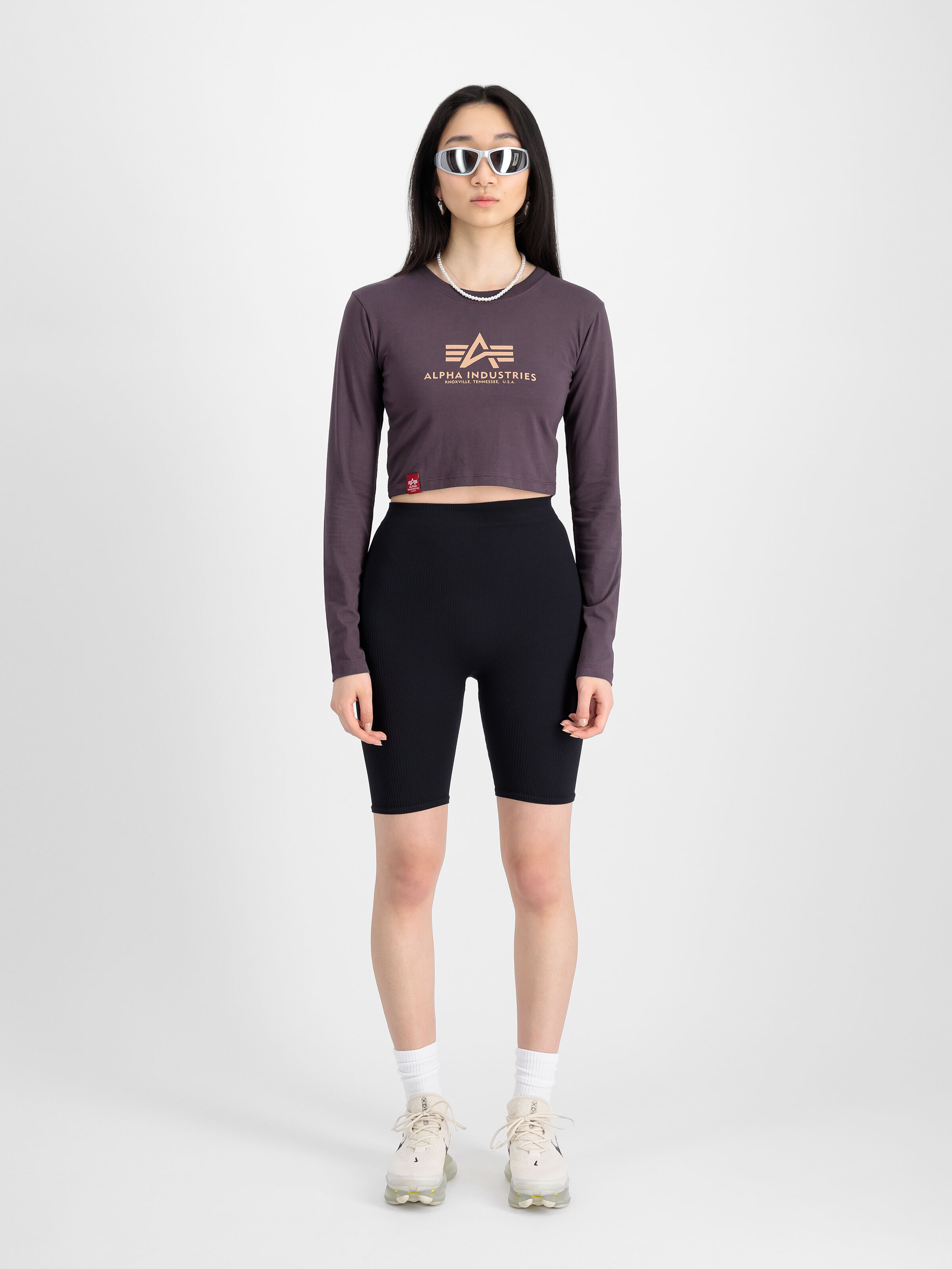 Basic Cropped Longsleeve Women Plum 116076_719_2_model_00001_97211