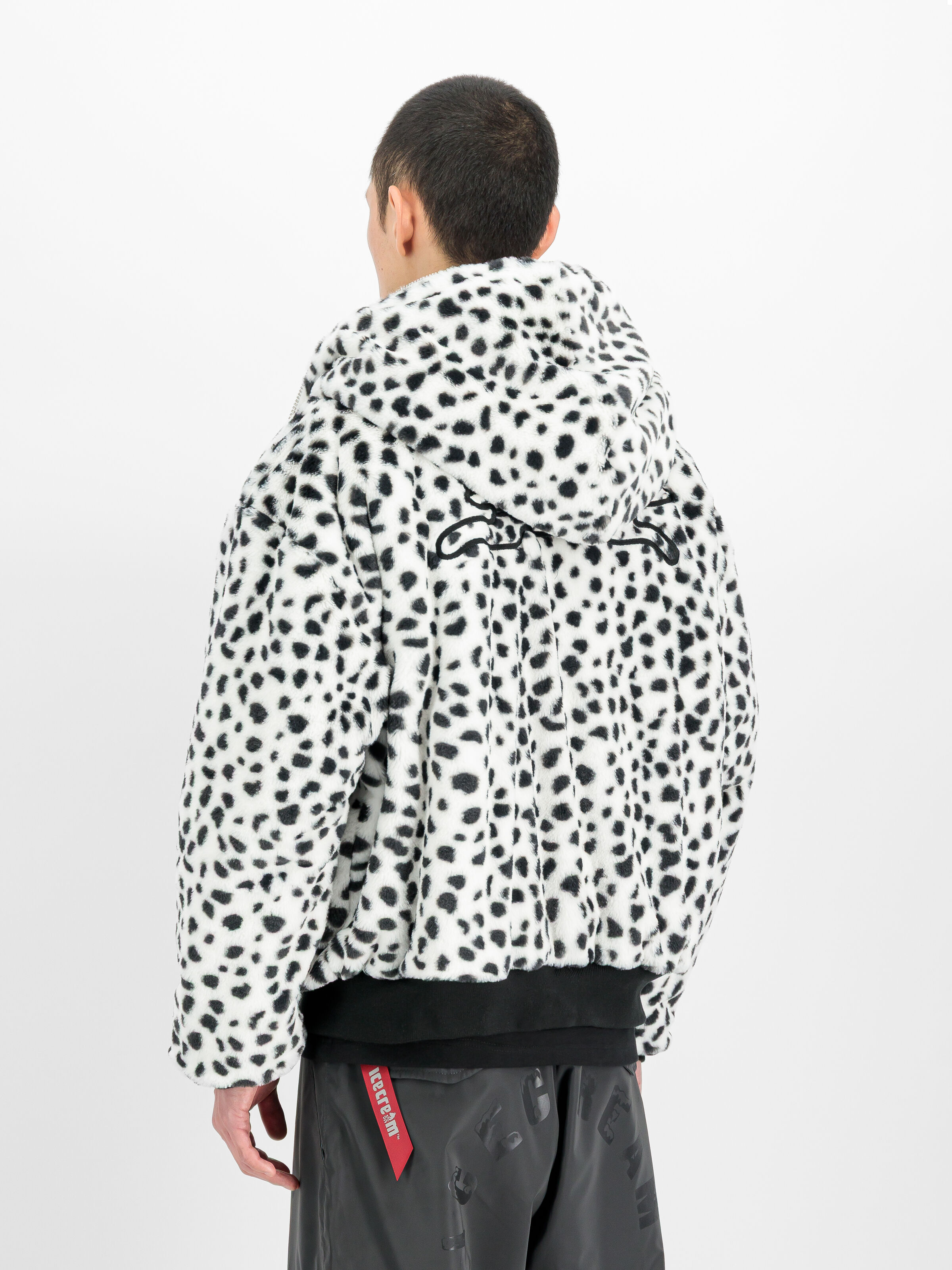 ALPHA x ICE CREAM Faux Fur Full-Zip Hoodie black/white 268370_95_2_model_00003_244819