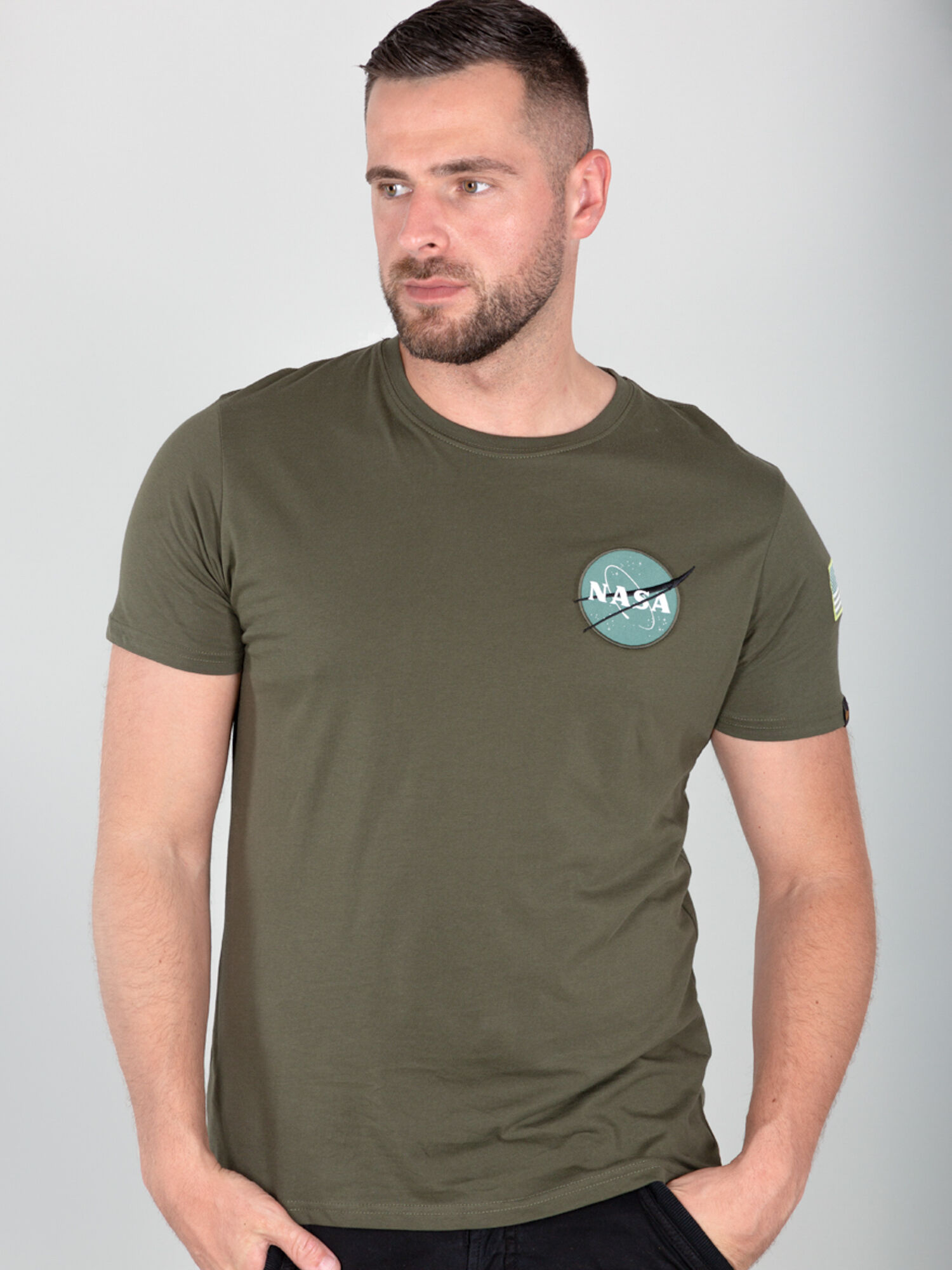 Space Shuttle T-Shirt dark green 176507_257_alpha_industries_space_shuttle_t_0001_182800