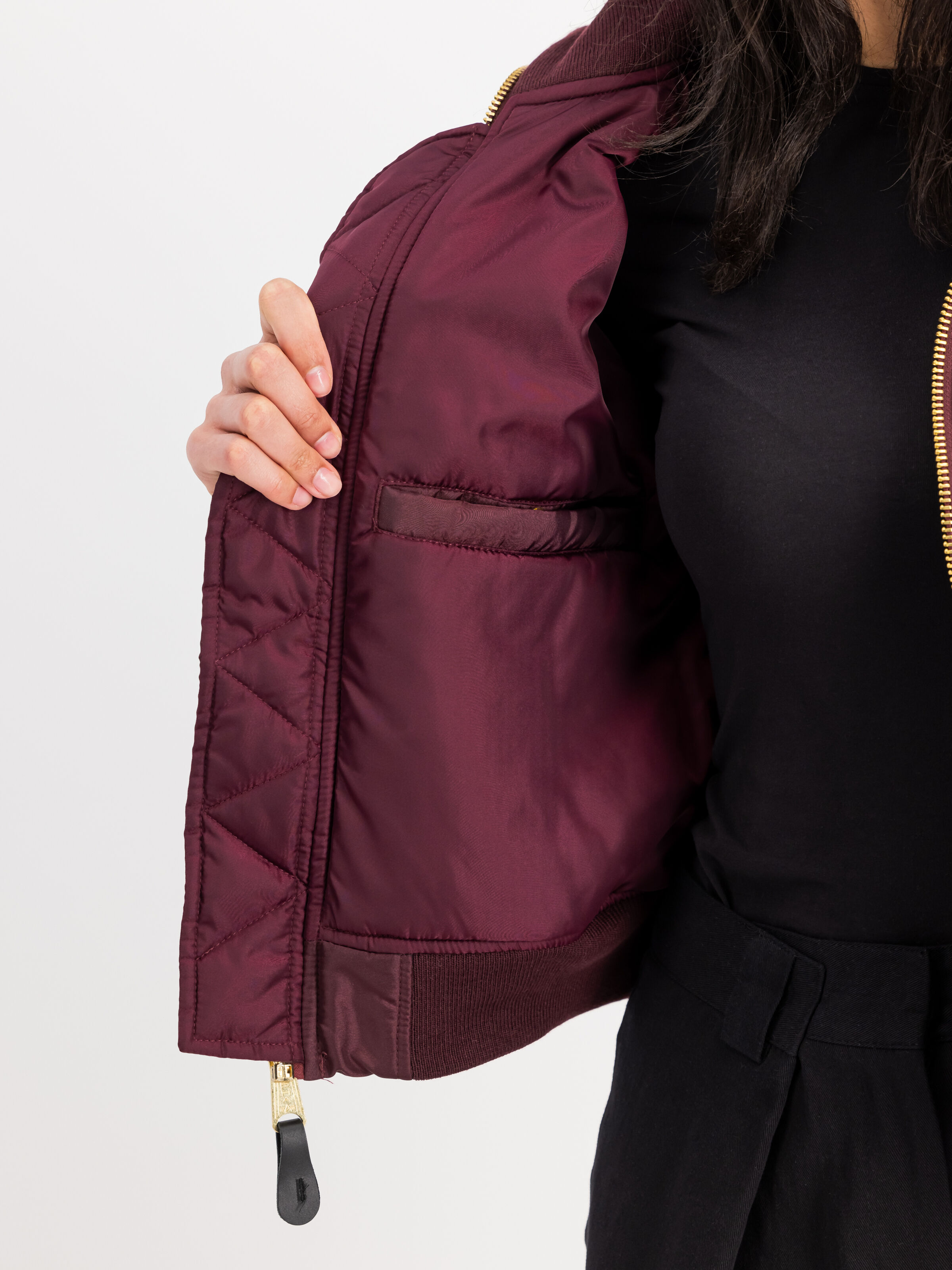 MA-1 Cropped Bomber Jacket Women dark cherry 258010_608_3_detail_00001_165163