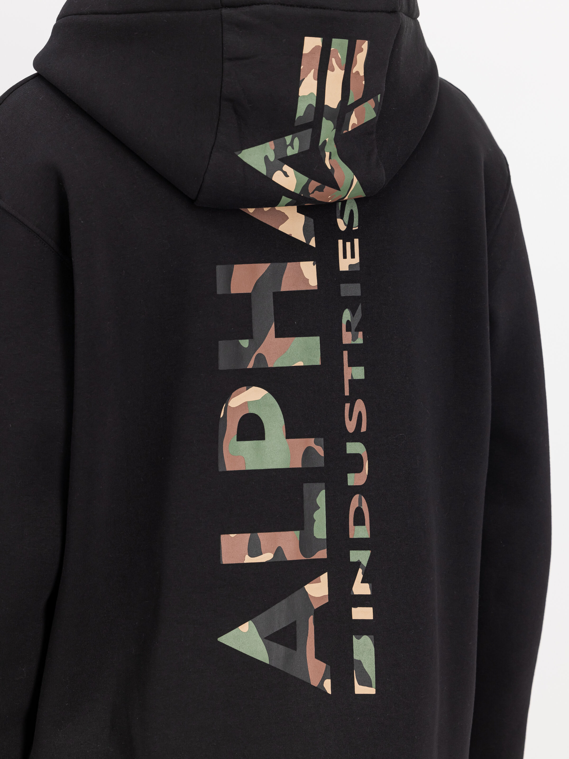 Backprint Camo Print Hoodie black/woodland 178318CP_380_3_detail_00002_183905