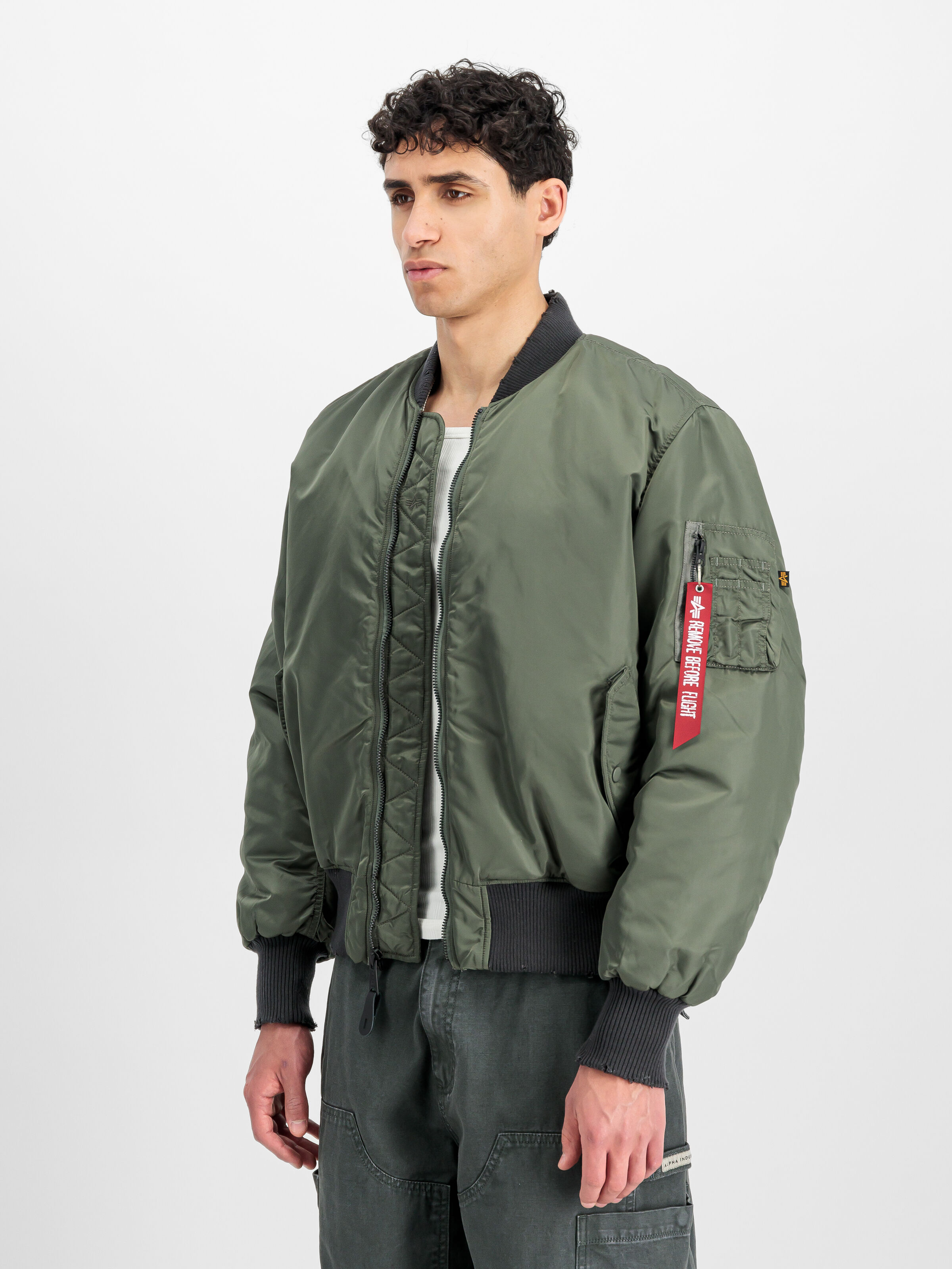 MA-1 Distressed Bomber Jacket vintage green 258128_432_2_model_00002_163876