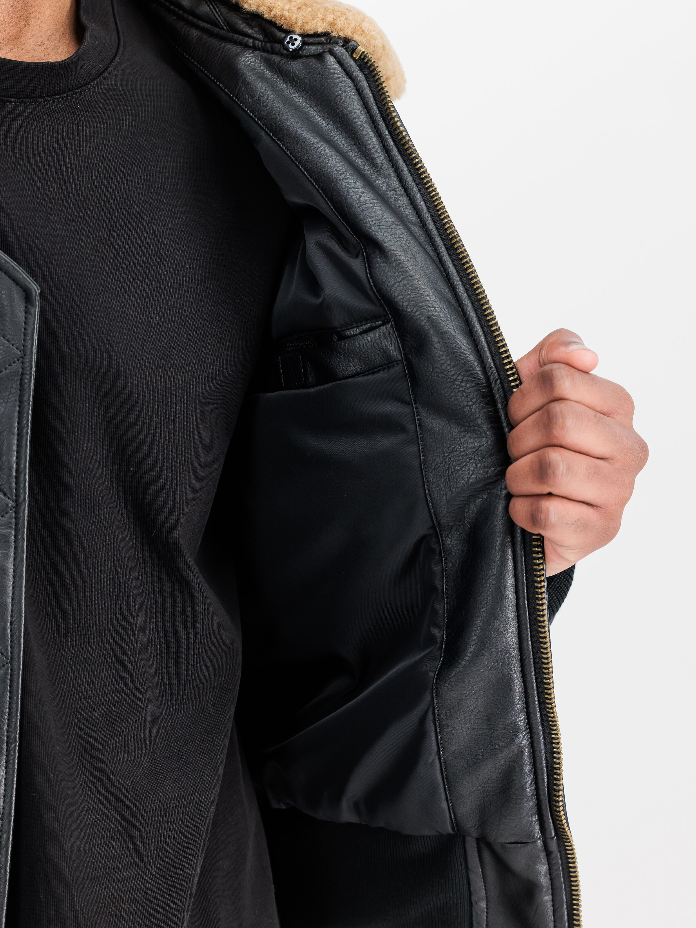 G-1 Devils Brigade Faux Leather Bomber Jacket black 268133_03_3_detail_00002_227184