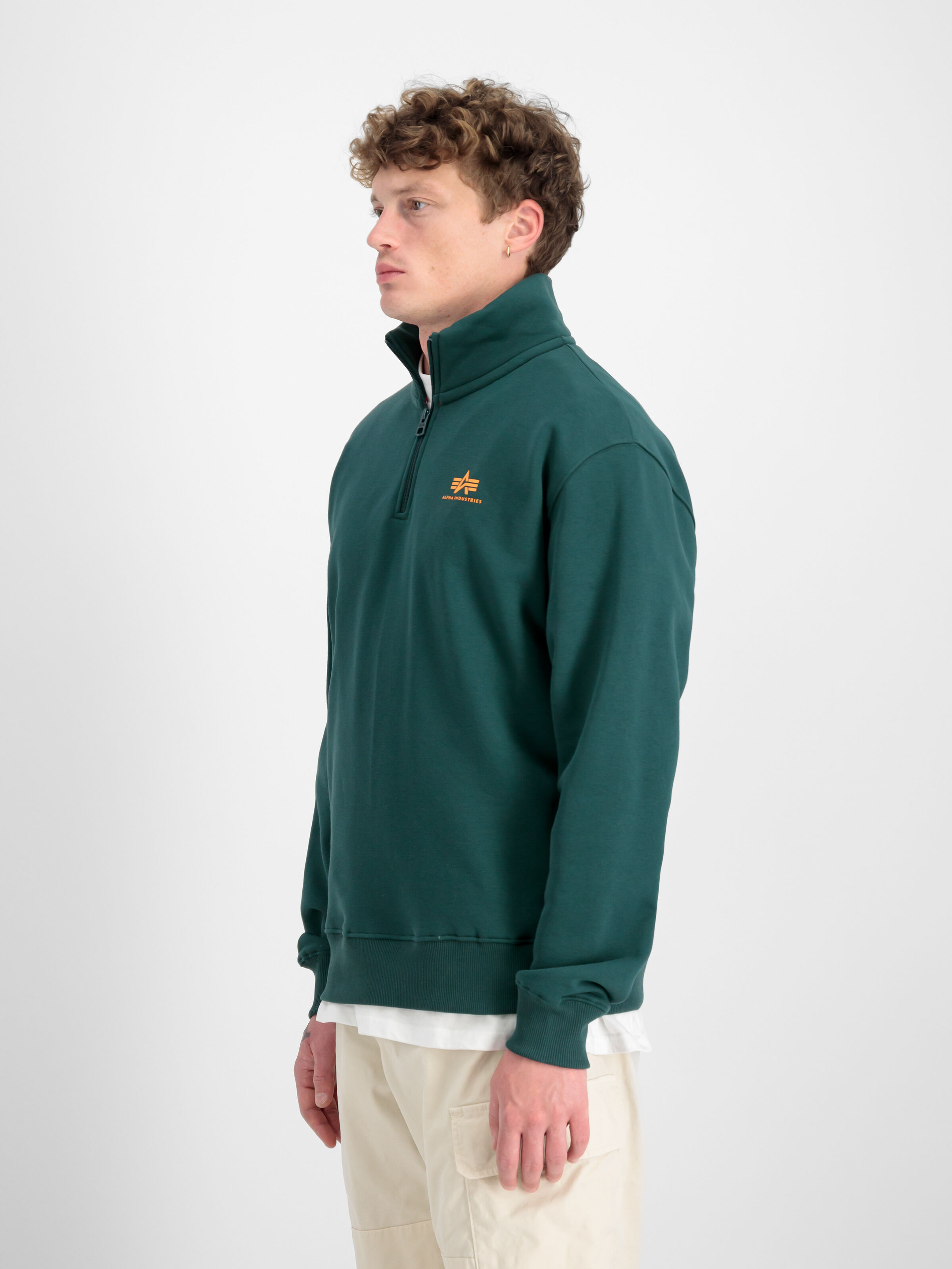 Half Zip Small Logo Sweatshirt Force Green 108308_720_2_model_00003_97160