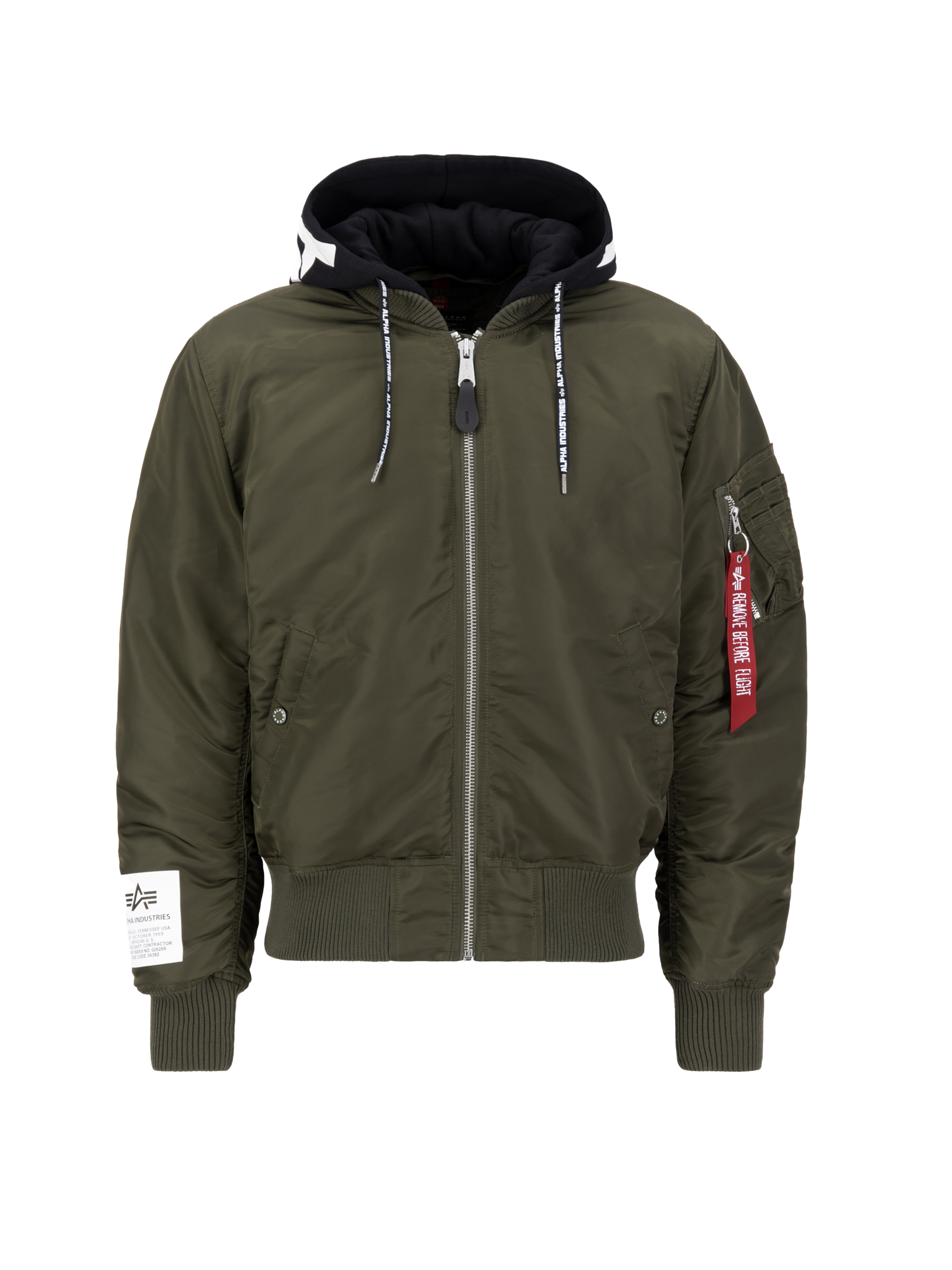 MA-1 Zip Hood Print Bomber Jacket MA-1 Zip Hood Print Bomber Jacket