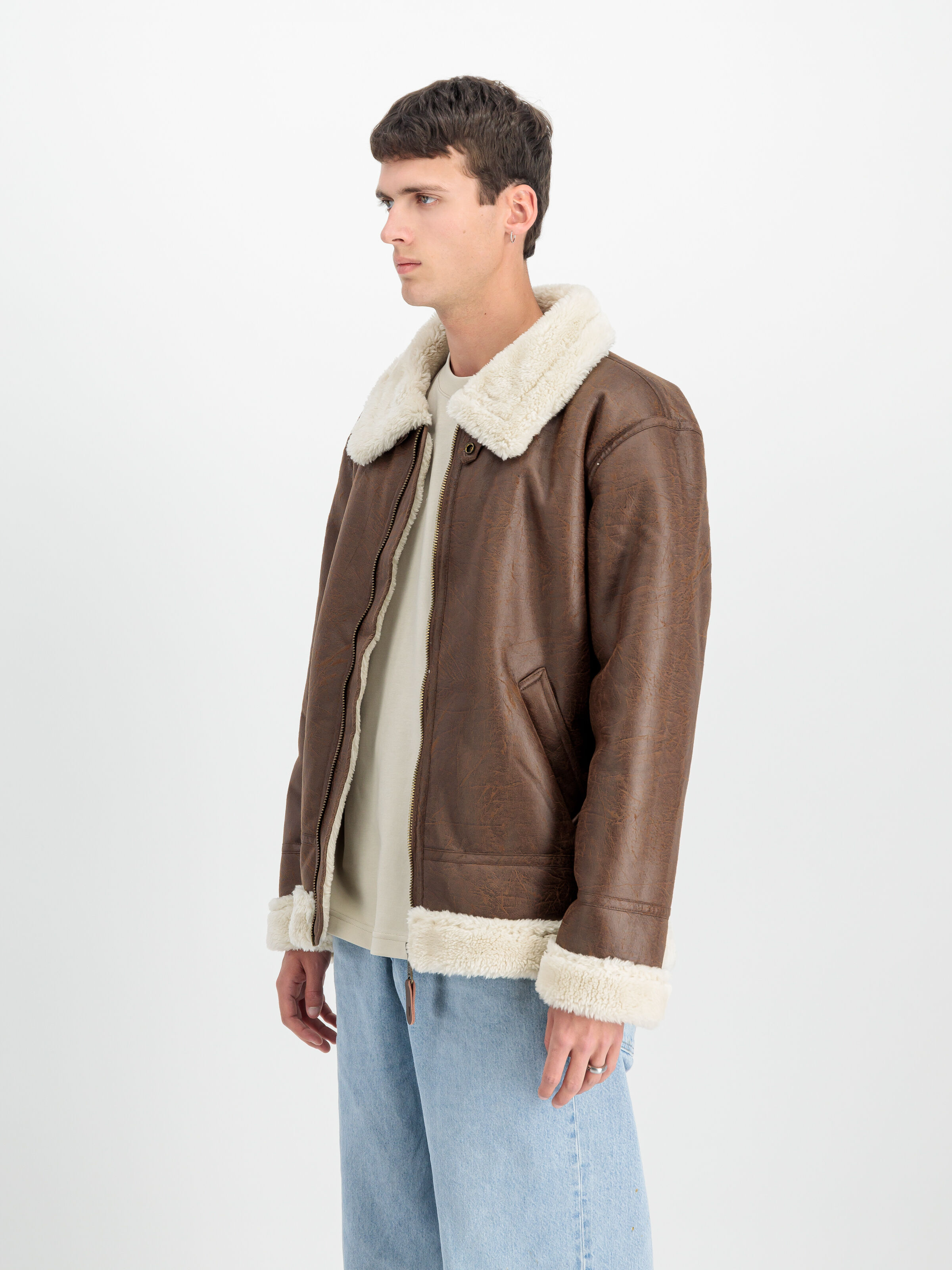B-3 Faux Leather Bomber Jacket brown 143106_20_2_model_00003_122450