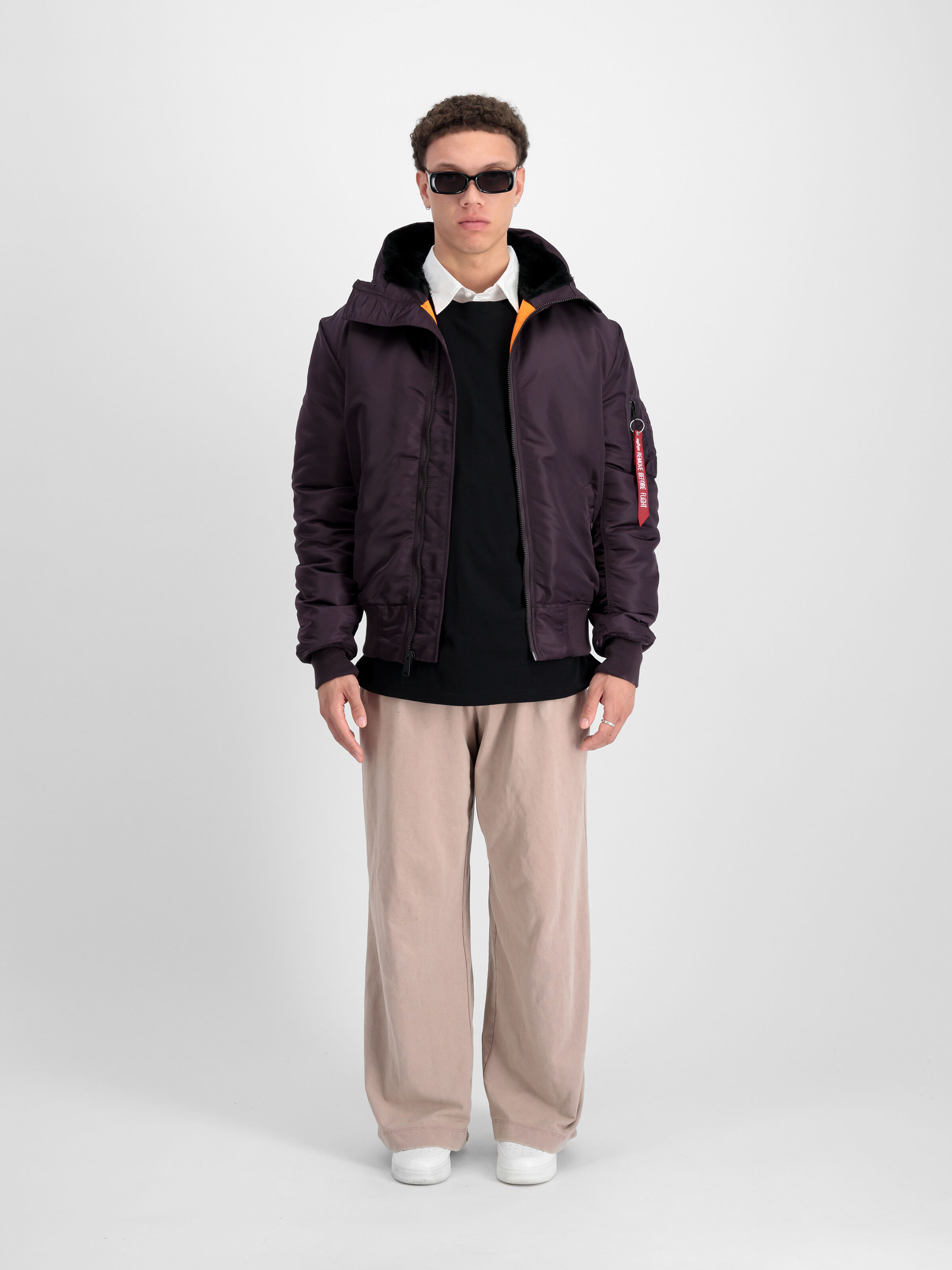 MA-1 Hooded Bomber Jacket Plum 158104_719_2_model_00001_97763