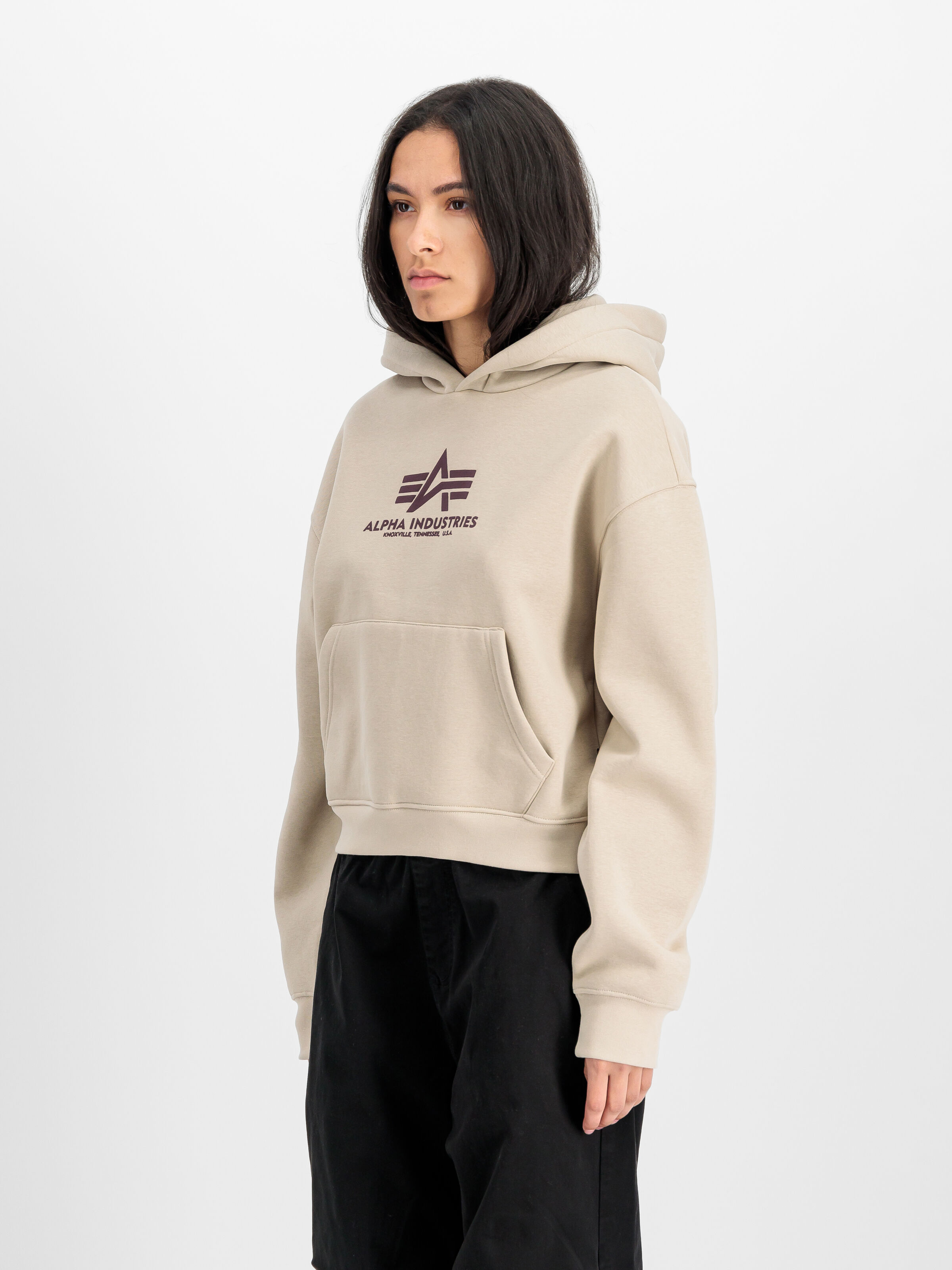 Basic Big Logo Puff Print Hoodie Women organic beige 258040_627_2_model_00002_165894