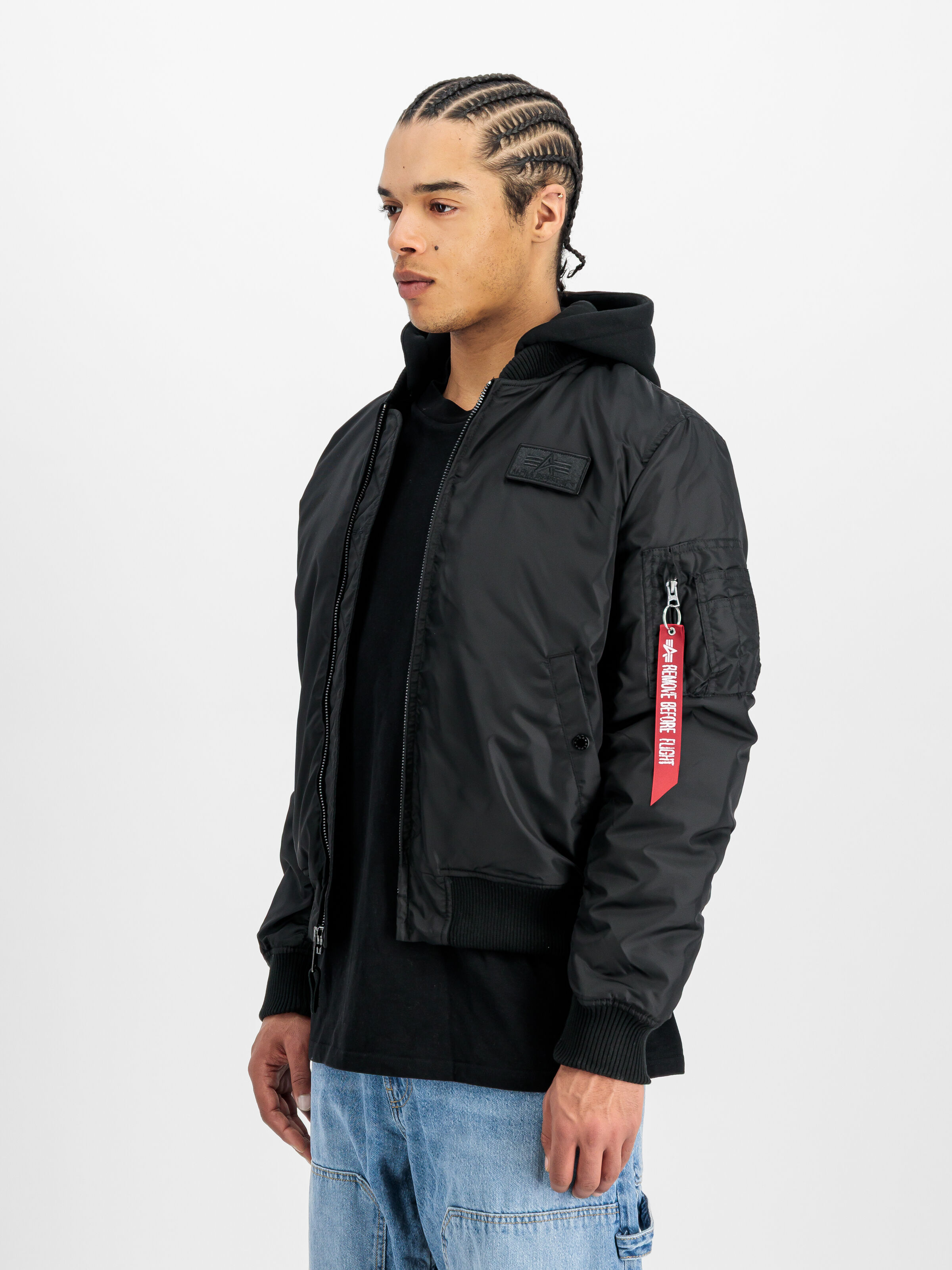MA-1 TT Hood Two Tone Cold Weather Bomber Jacket black 258100_03_2_model_00002_161622