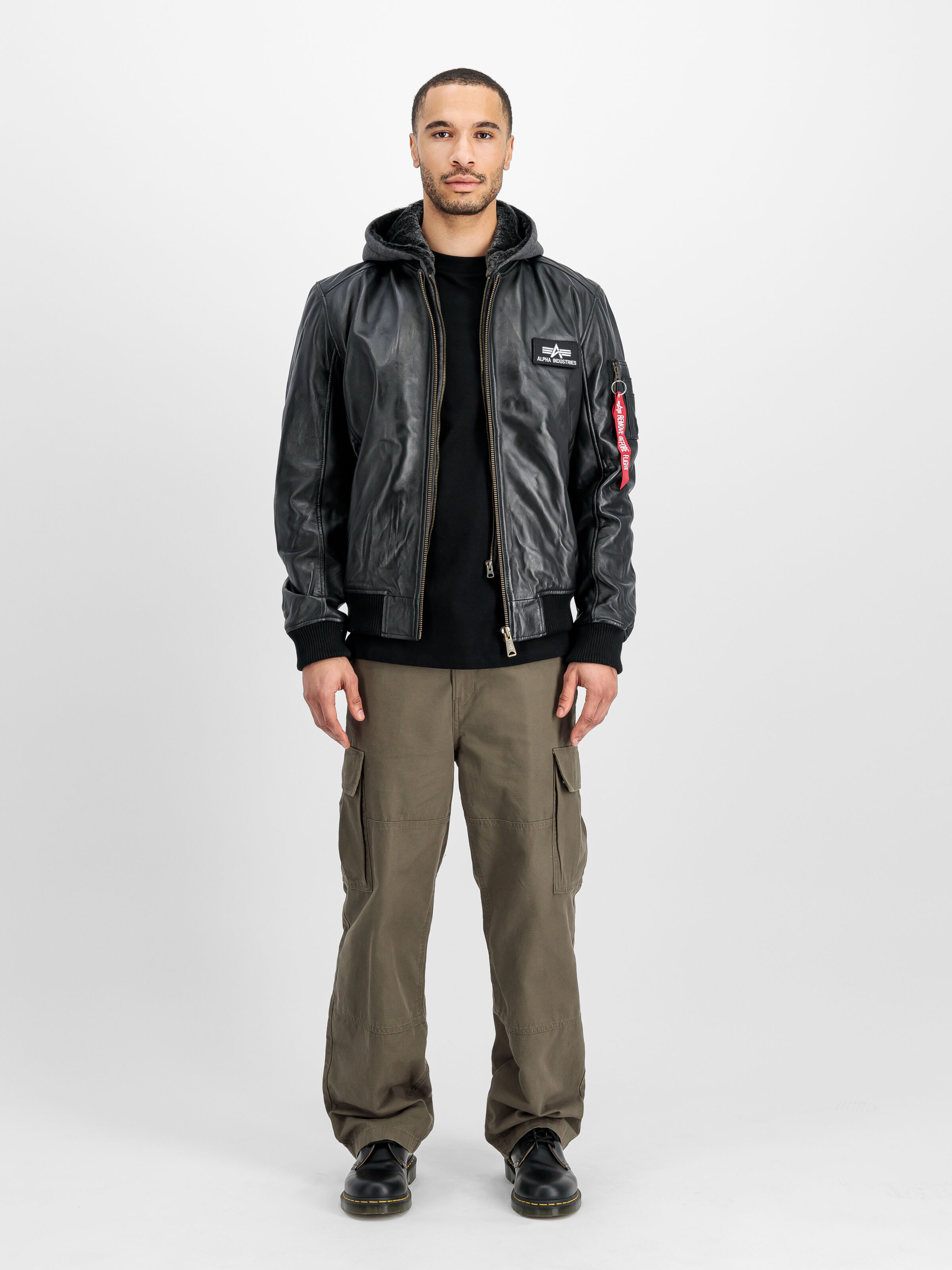 MA-1 D-Tec Leather Bomber Jacket black 193129_03_2_model_00001_125400