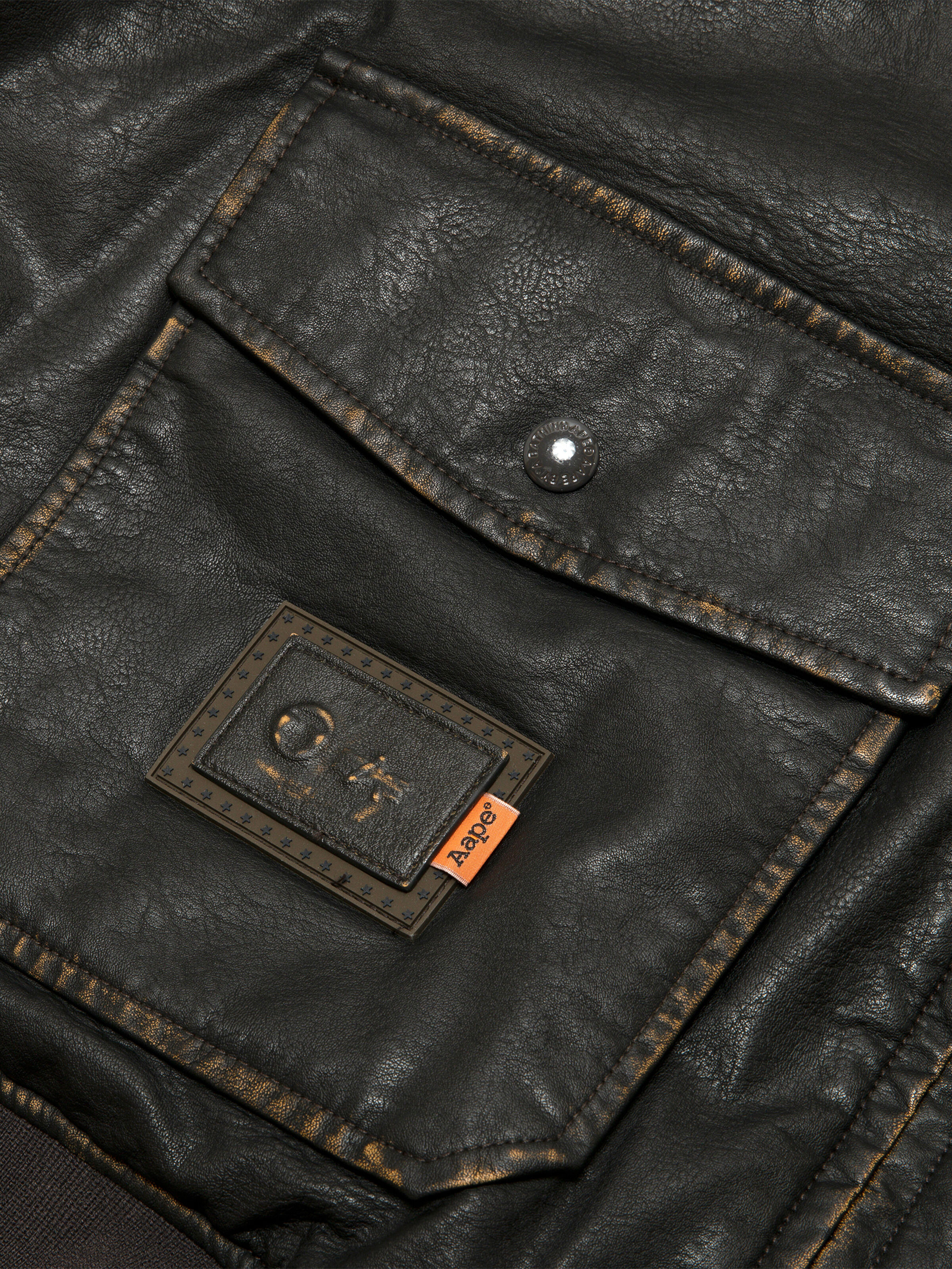 ALPHA X AAPE PU LEATHER QUILTED JACKET brown 148172_20_3_detail_00002_150877
