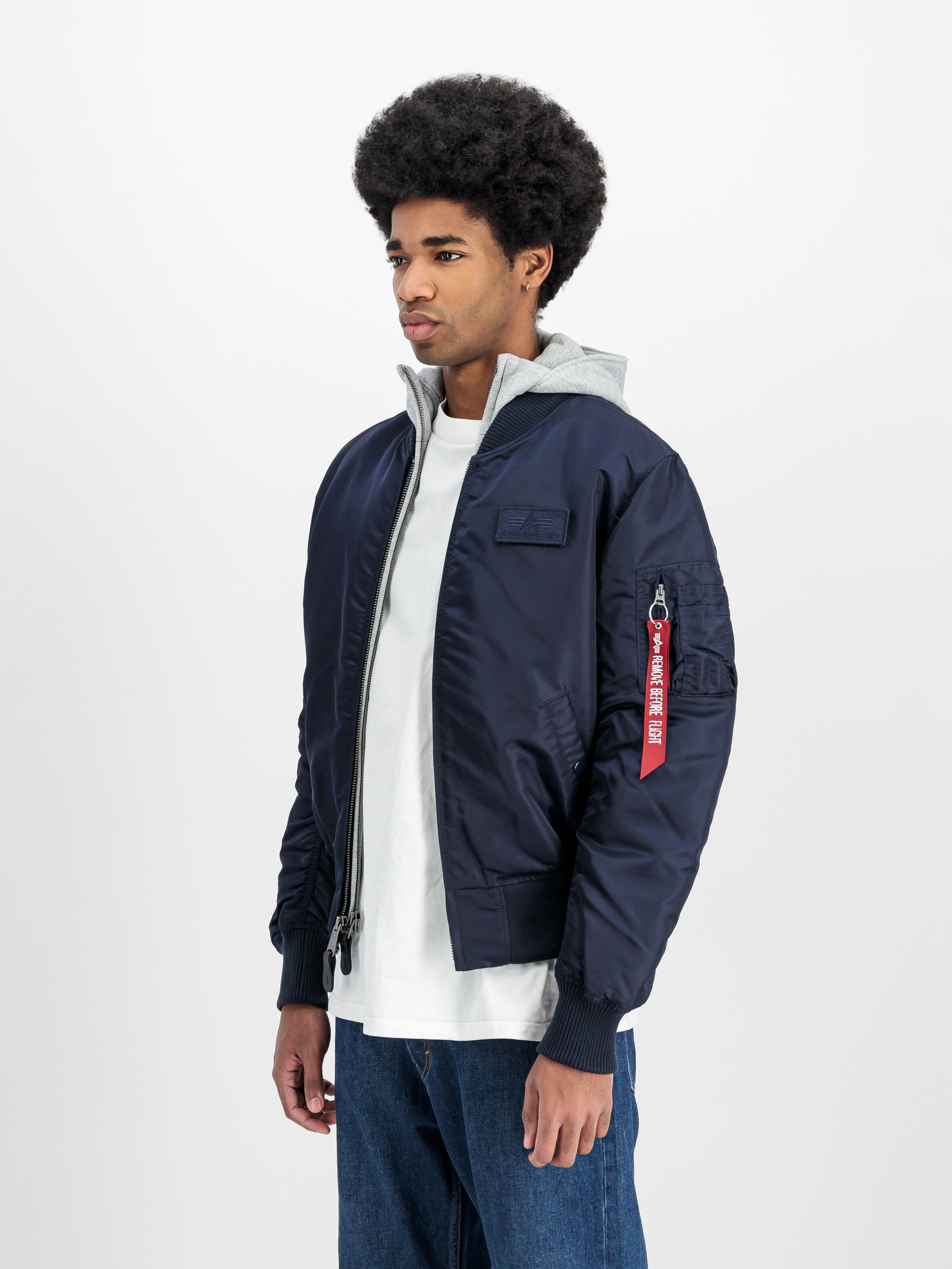 MA-1 D-Tec Sleeve Embroidery Bomber Jacket ultra navy 133104_697_2_model_00003_130887