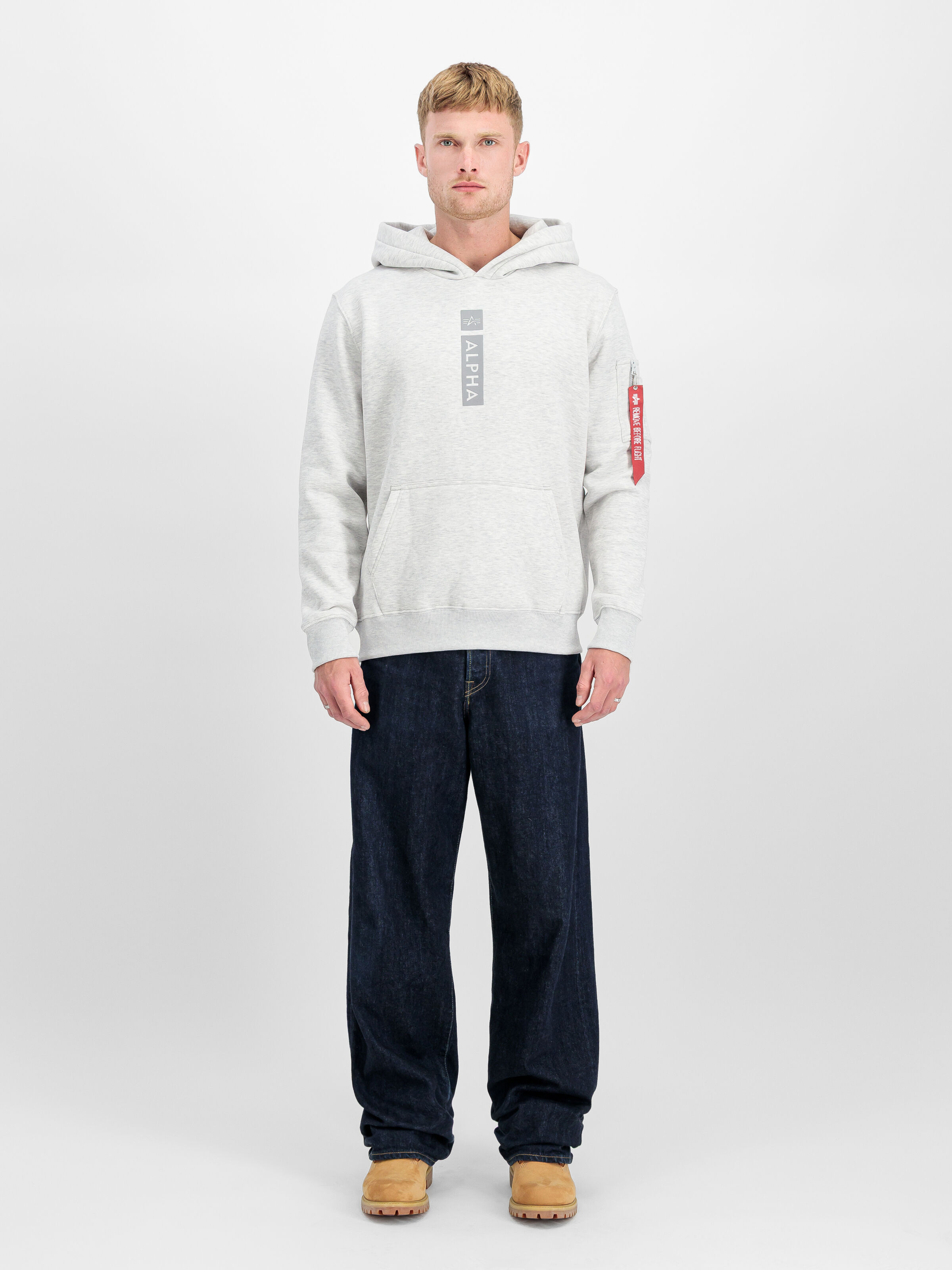 Alpha Puff Print Hoodie pastel grey melange 146338_752_2_model_00001_184679