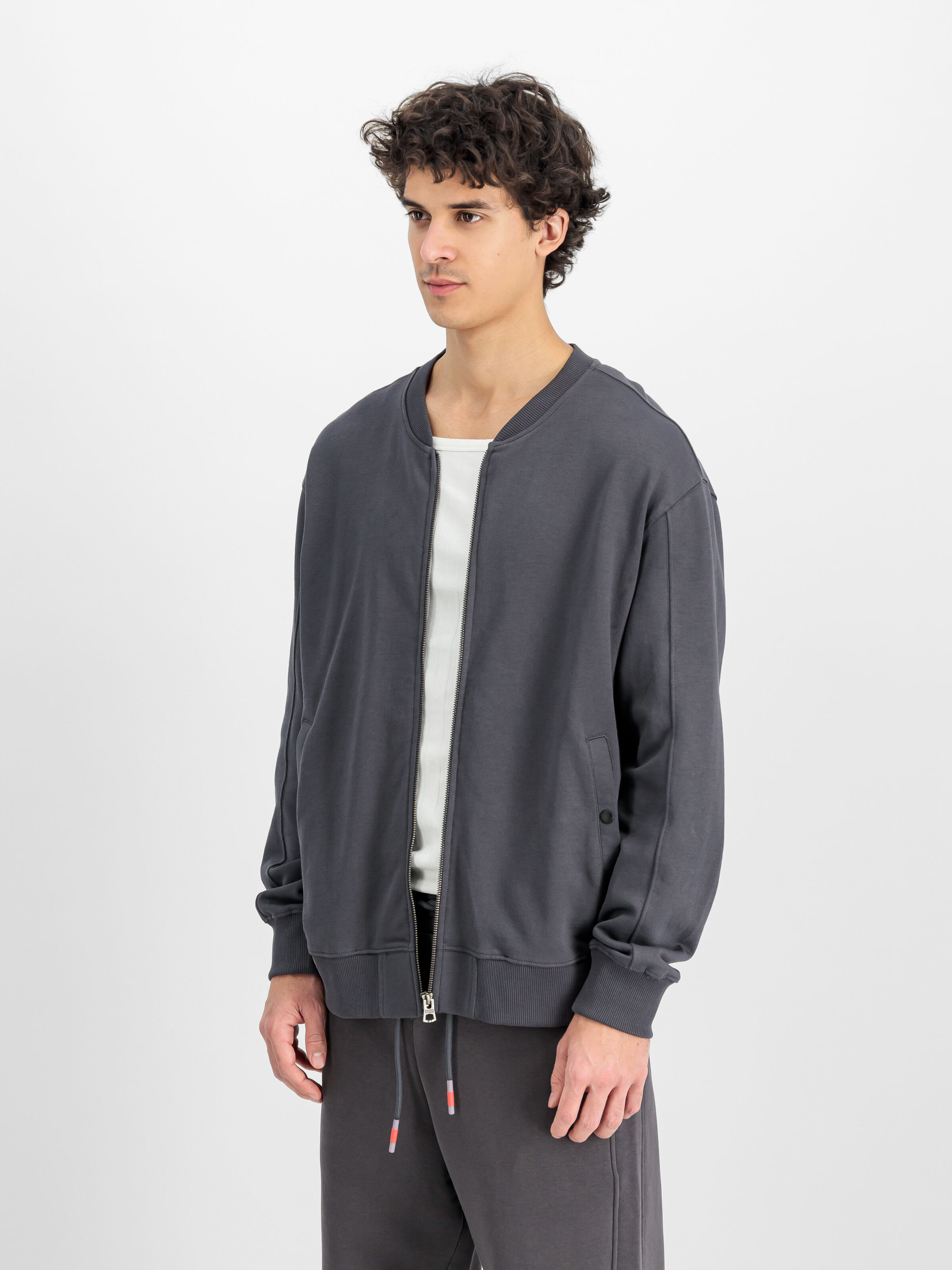 Studio Edition Fleece Bomber Jacket vintage grey 156302_684_2_model_00003_139963