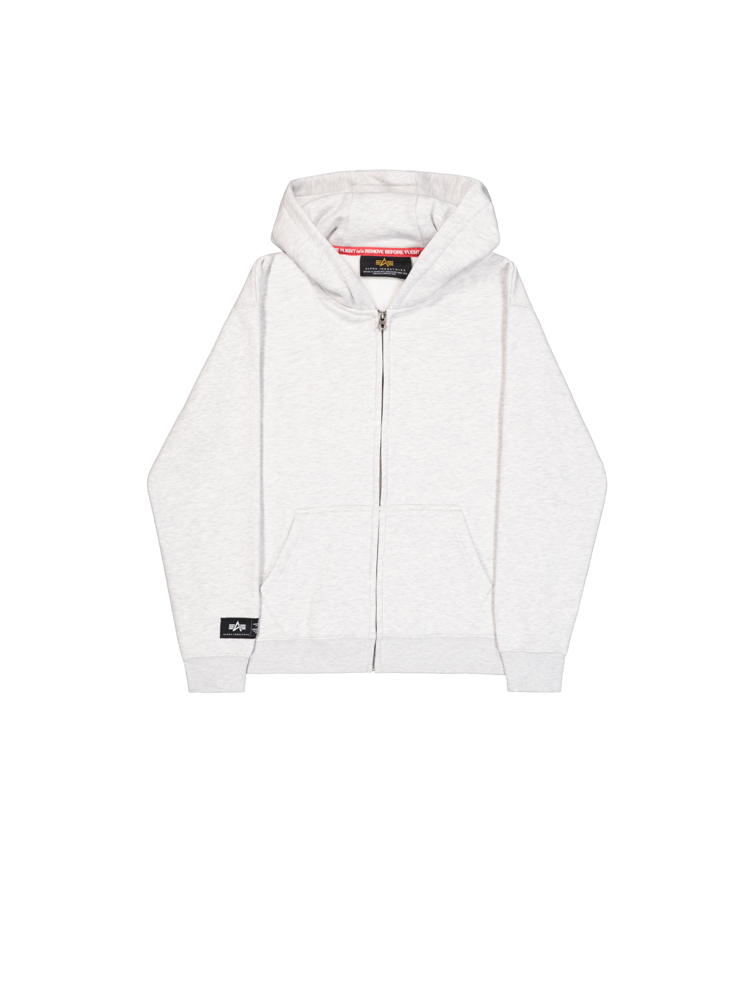 Label Zip Back Print Hoodie pastel grey melange 258342_752_1_flatlay_00001_184107.png