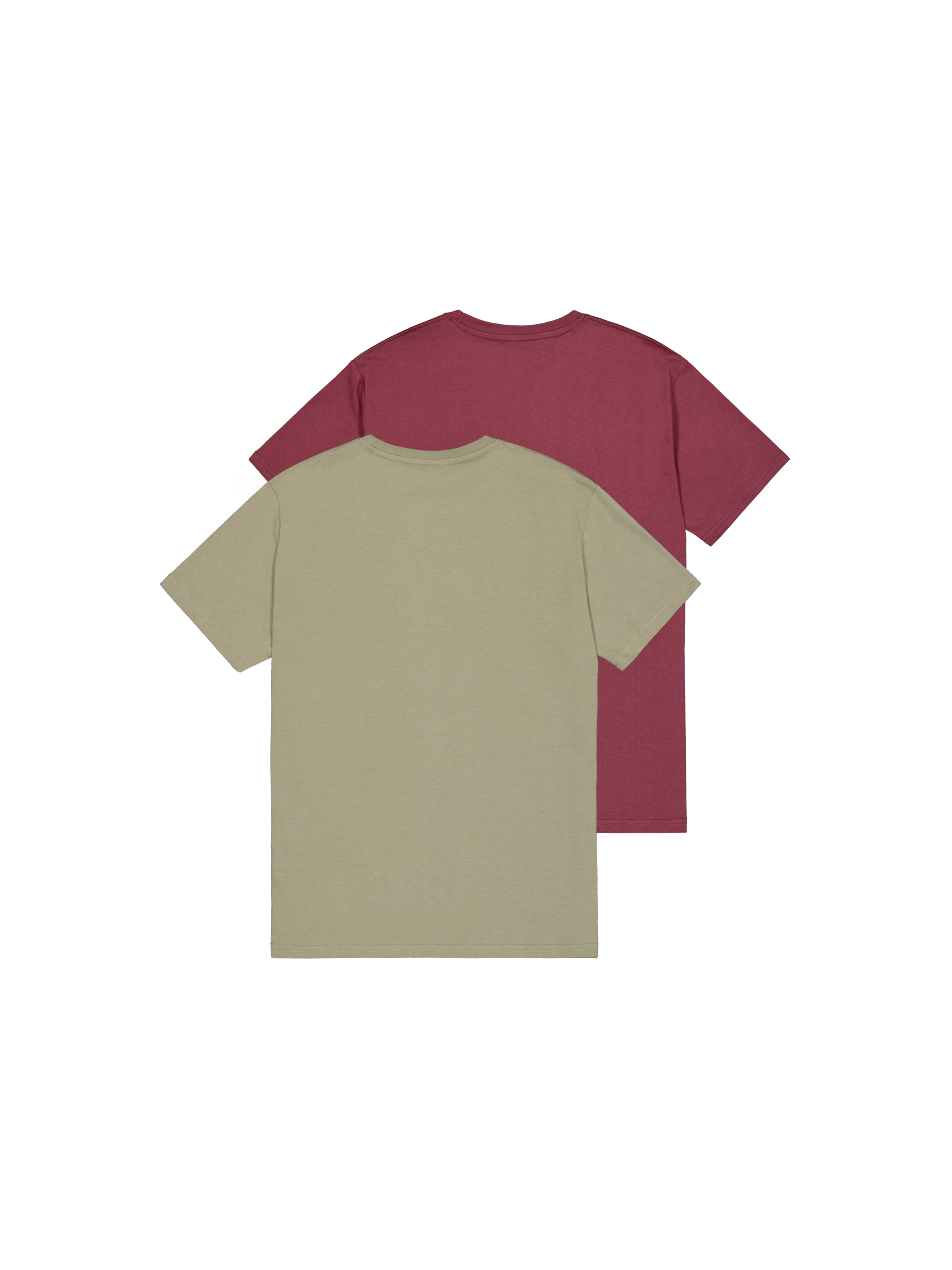 Alpha Label T-Shirt 2 Pack olive/burgundy 118534_642_1_flatlay_00002_188164