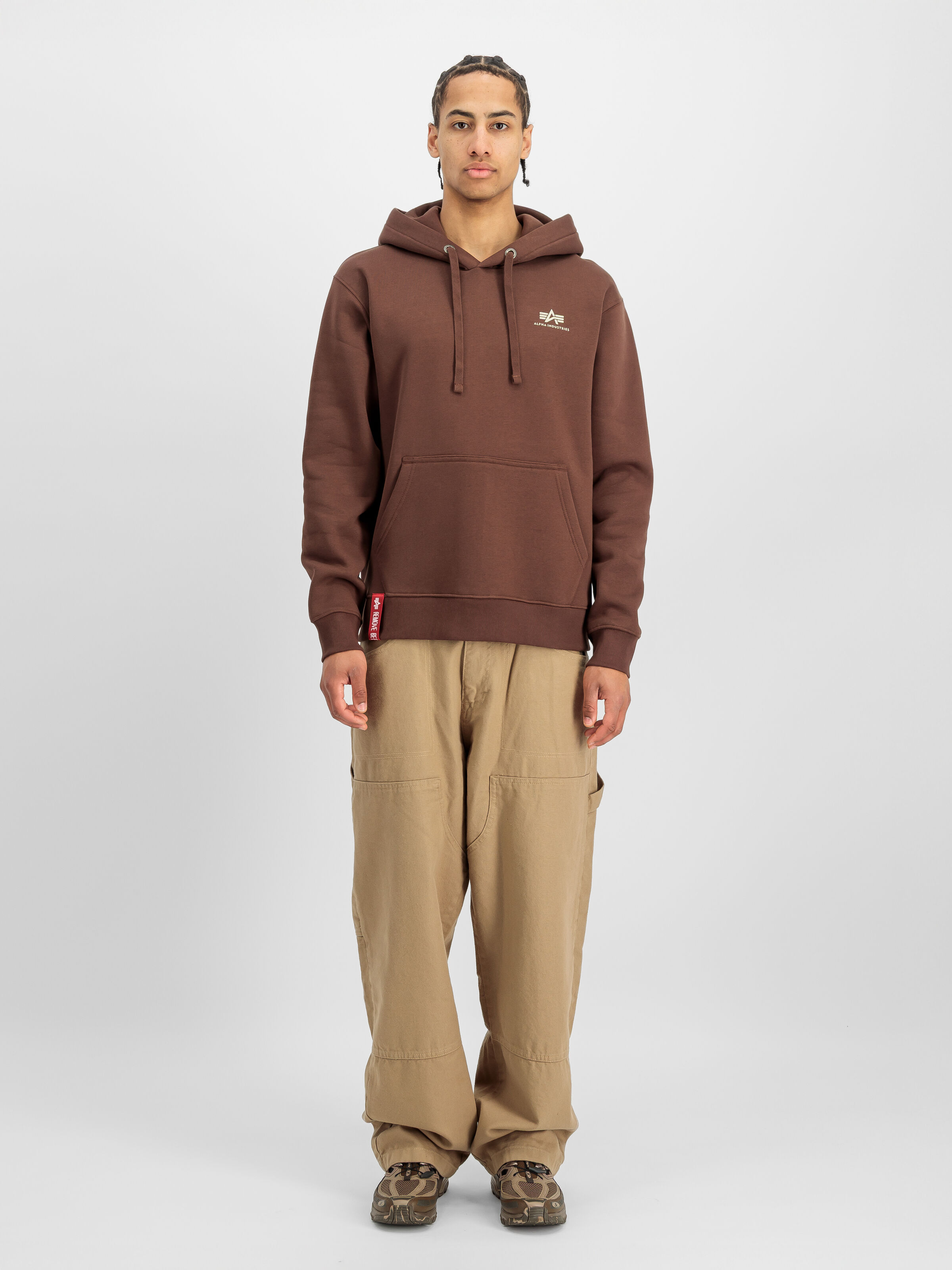 Basic Small Logo Hoodie powder brown 196318_204_2_model_00001_235431