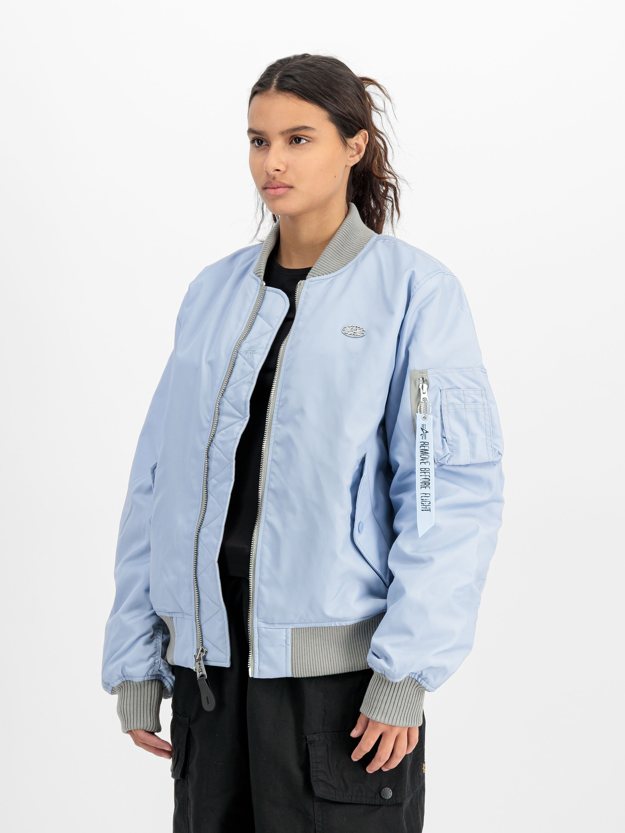 World Logo MA-1 Bomber Jacket artic blue 266102_40_2_model_00006_223837