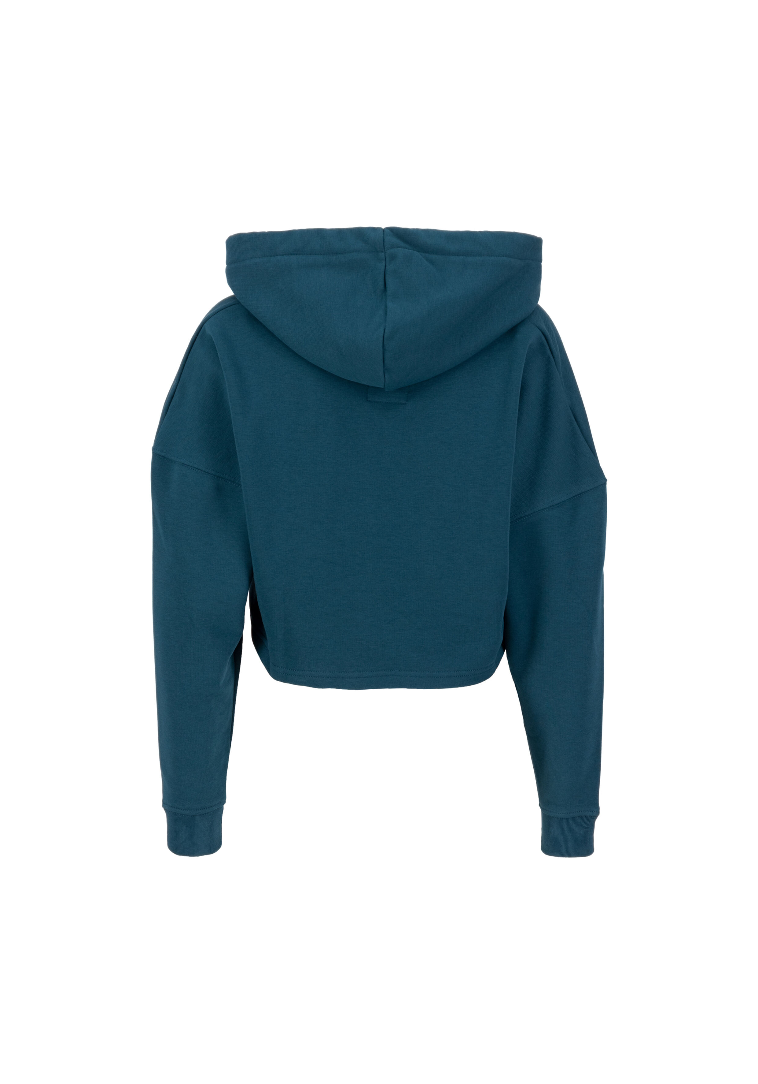 Basic Cropped Oversize Holo Print Hoodie Women deep petrol 116057HP_609_002_123572