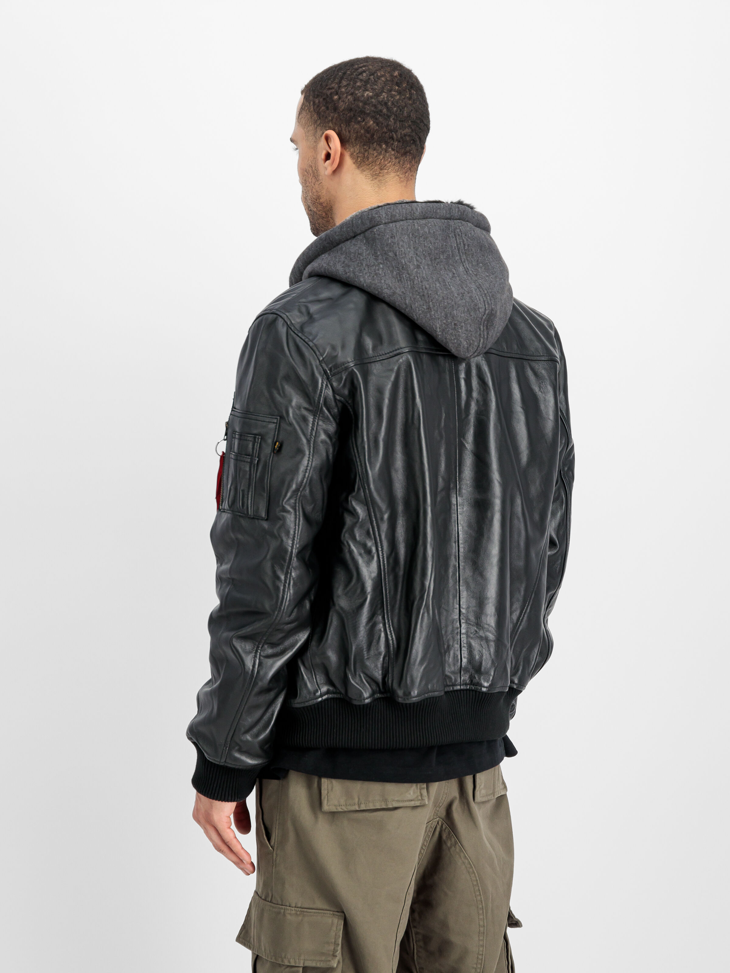 MA-1 D-Tec Leather Bomber Jacket black 193129_03_2_model_00004_125403